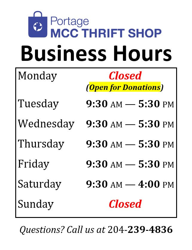 NEW Store Hours! Portage MCC