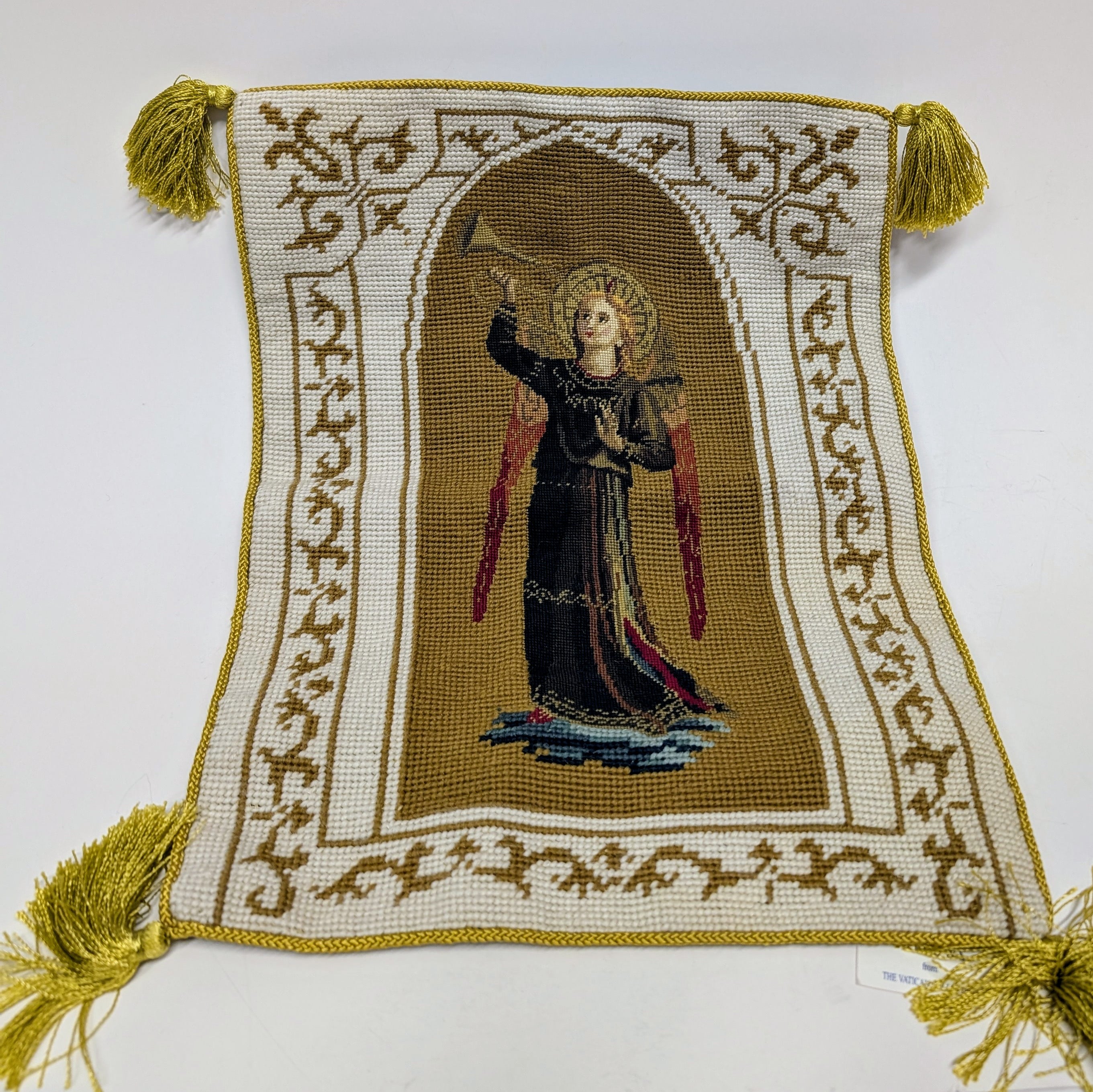 Angel Trumpeter Needlepoint Pillow Case