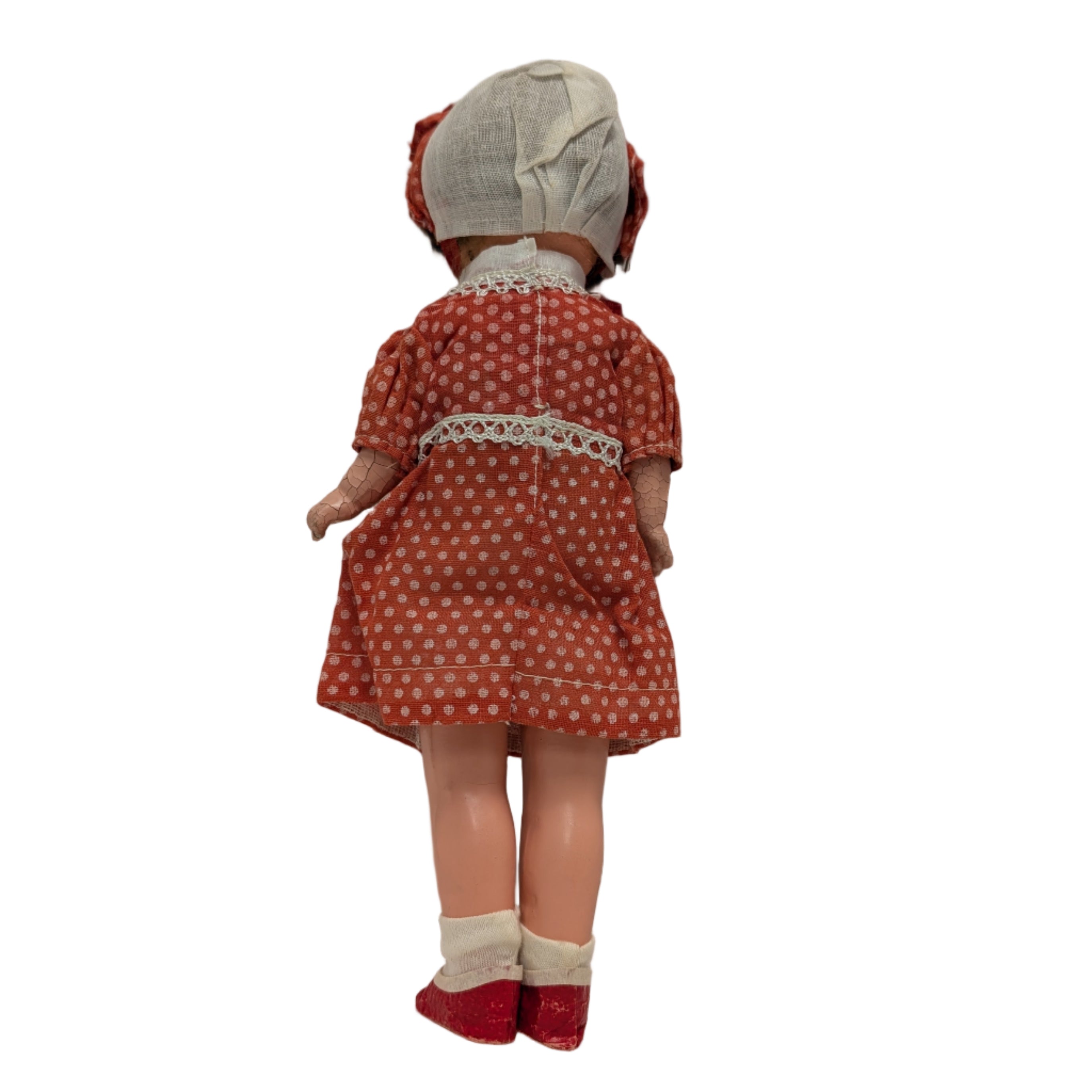 Antique Composition Doll with Cloth Straw Stuffed Body 2