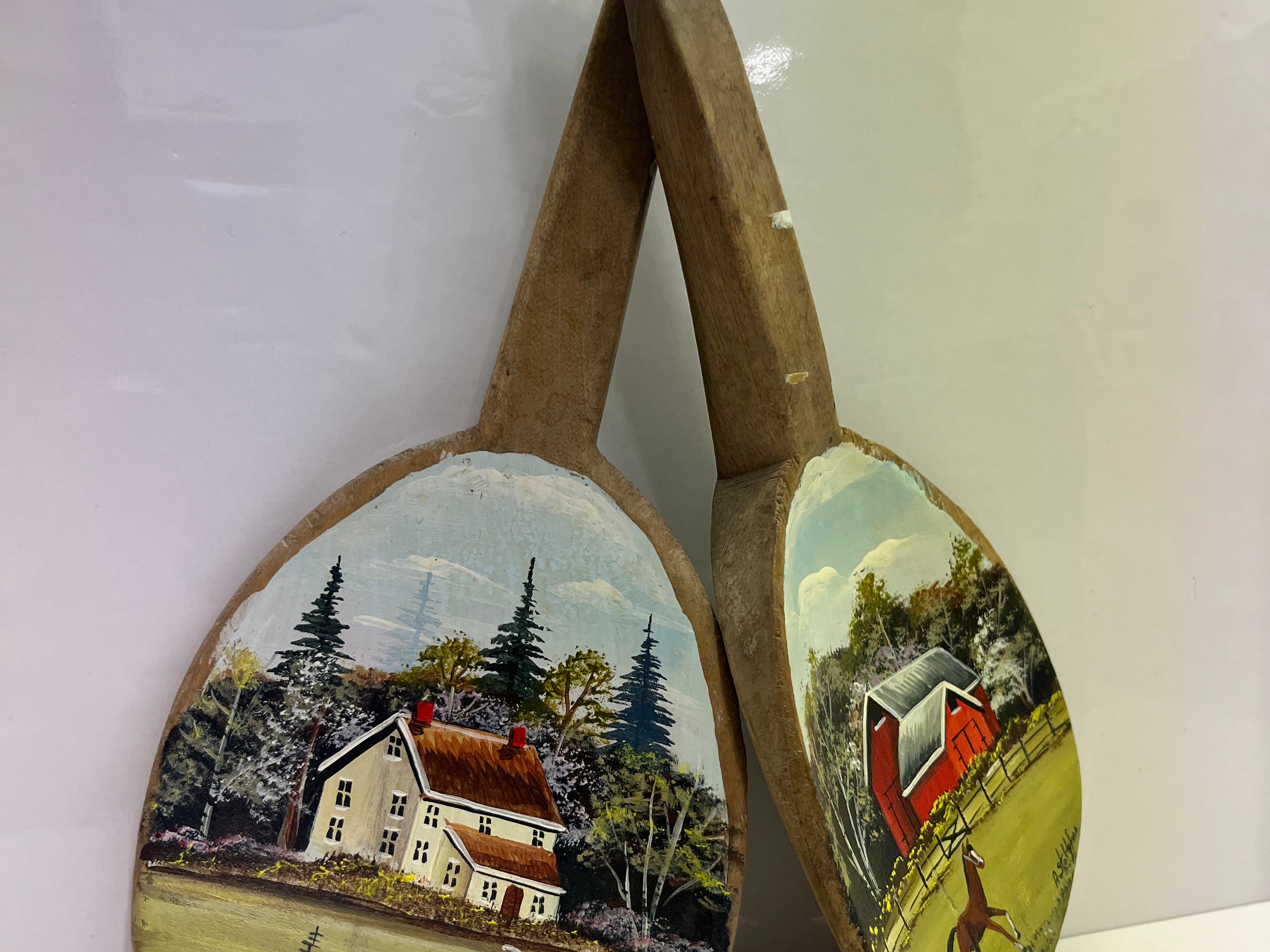 Antique Wooden Wall Spoons