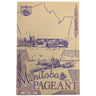 Manitoba Pageant cover from April 1962 with illustrations of a steamboat, wheat, and a map on a white background.
