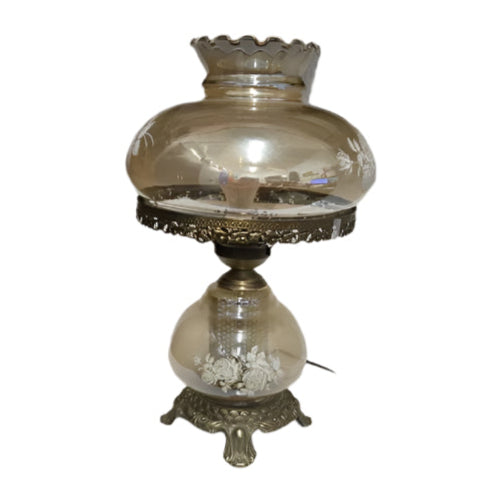 Double Globe White Rose Parlor Lamp