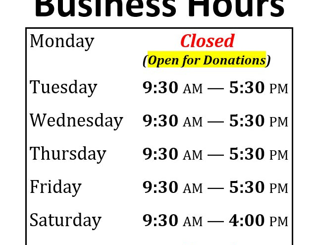 NEW Store Hours!