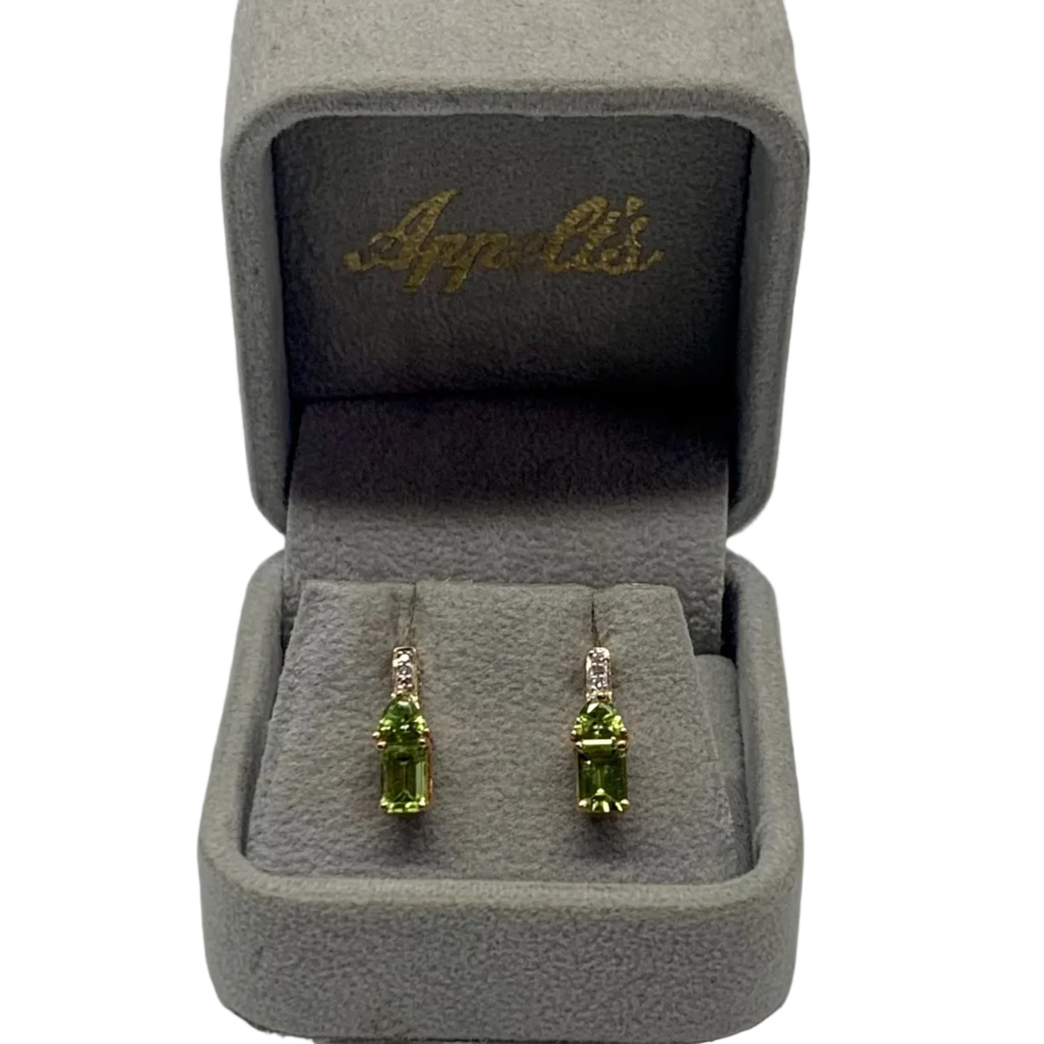 14KT Gold, Peridot & Diamond Earrings
