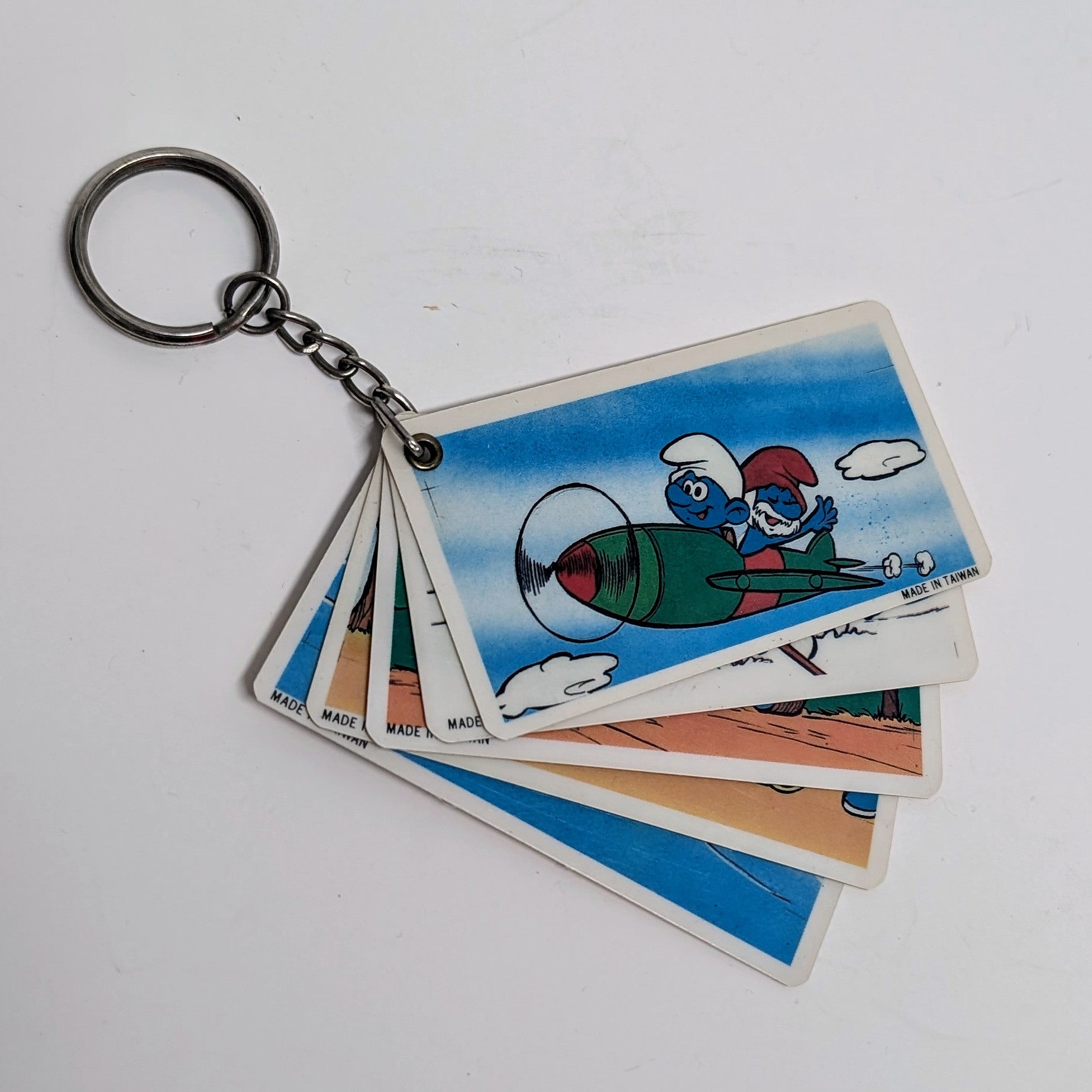 1980 Smirfs Two-Sided Colour Cord Keychain