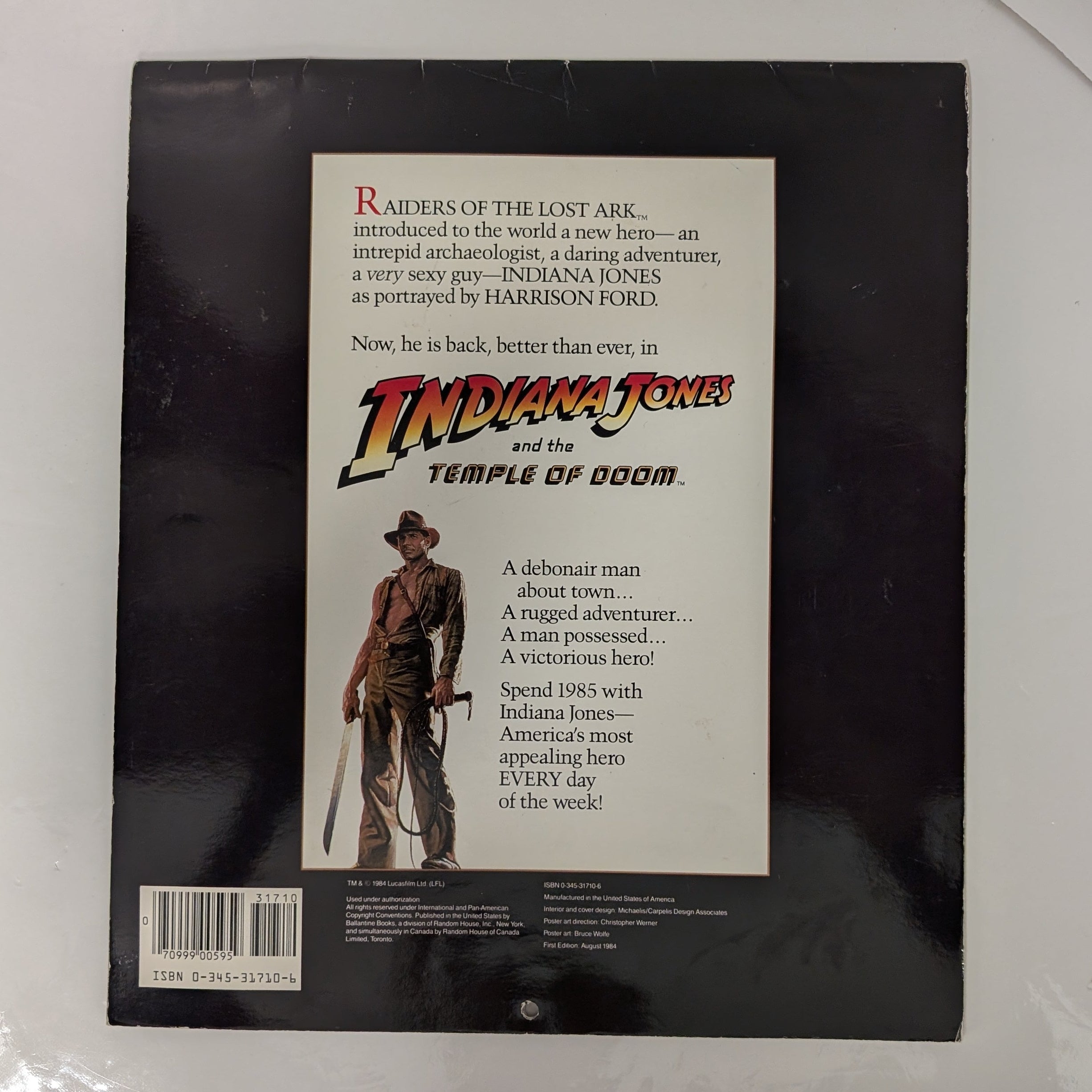 1985 Indiana Jones And The Temple Of Doom Calendar