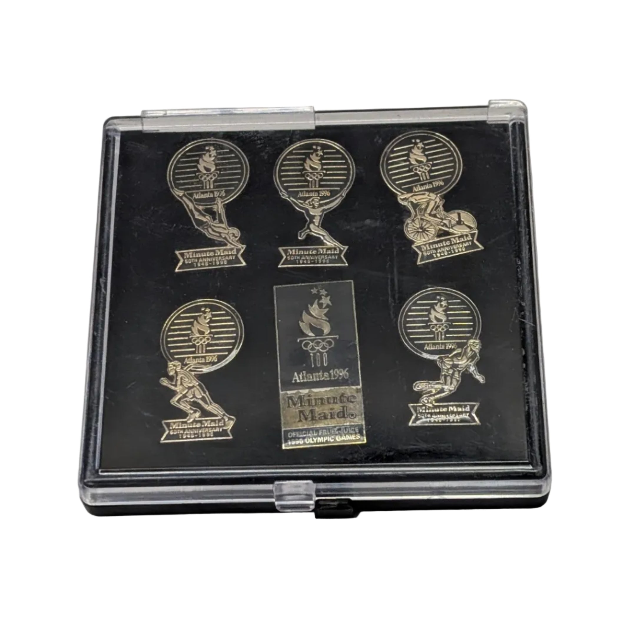 1996 Atlanta Olympics Minute Maid 50th Anniversary Pin Set