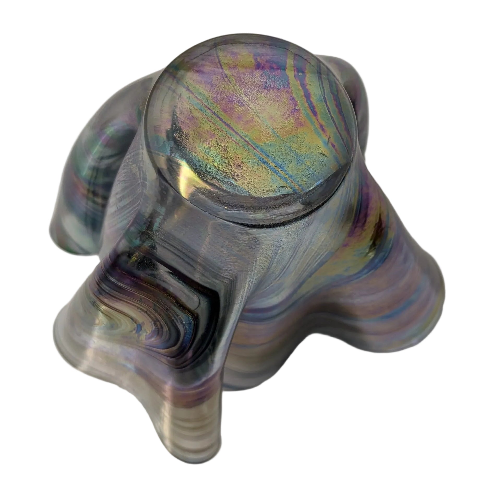 Artisan Oil Slick Effect Handkerchief Vase