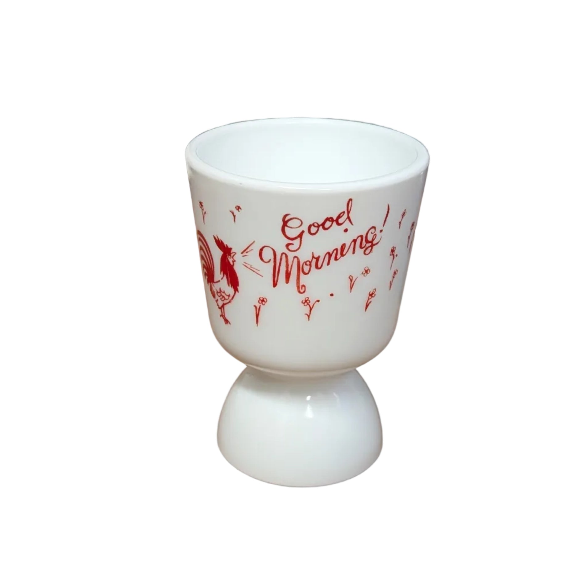 Hazel Atlas Milk Glass Rooster Juice/Egg Cup