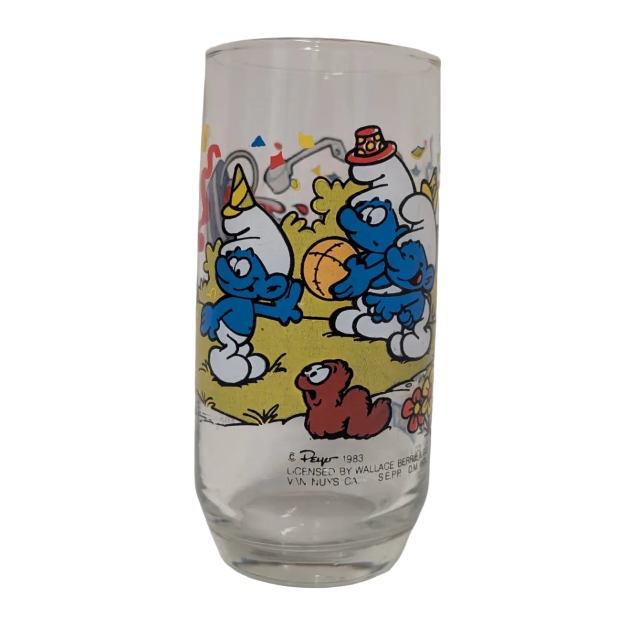 Vintage 1983 Peyo "Clumsy Smurf" Glass