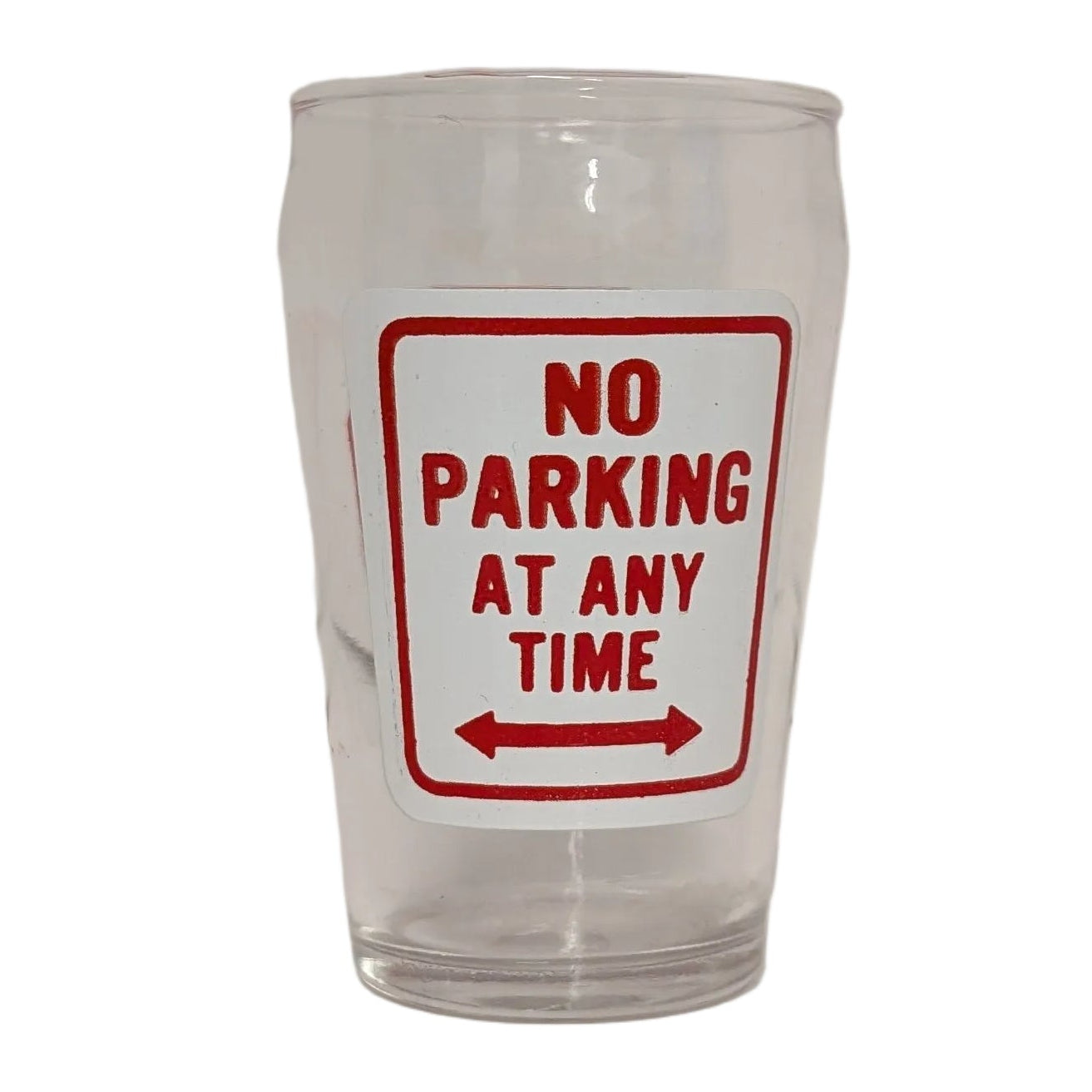 Vintage 'No Parking at Any Time' & 'Stop' Signs Drinking Glass