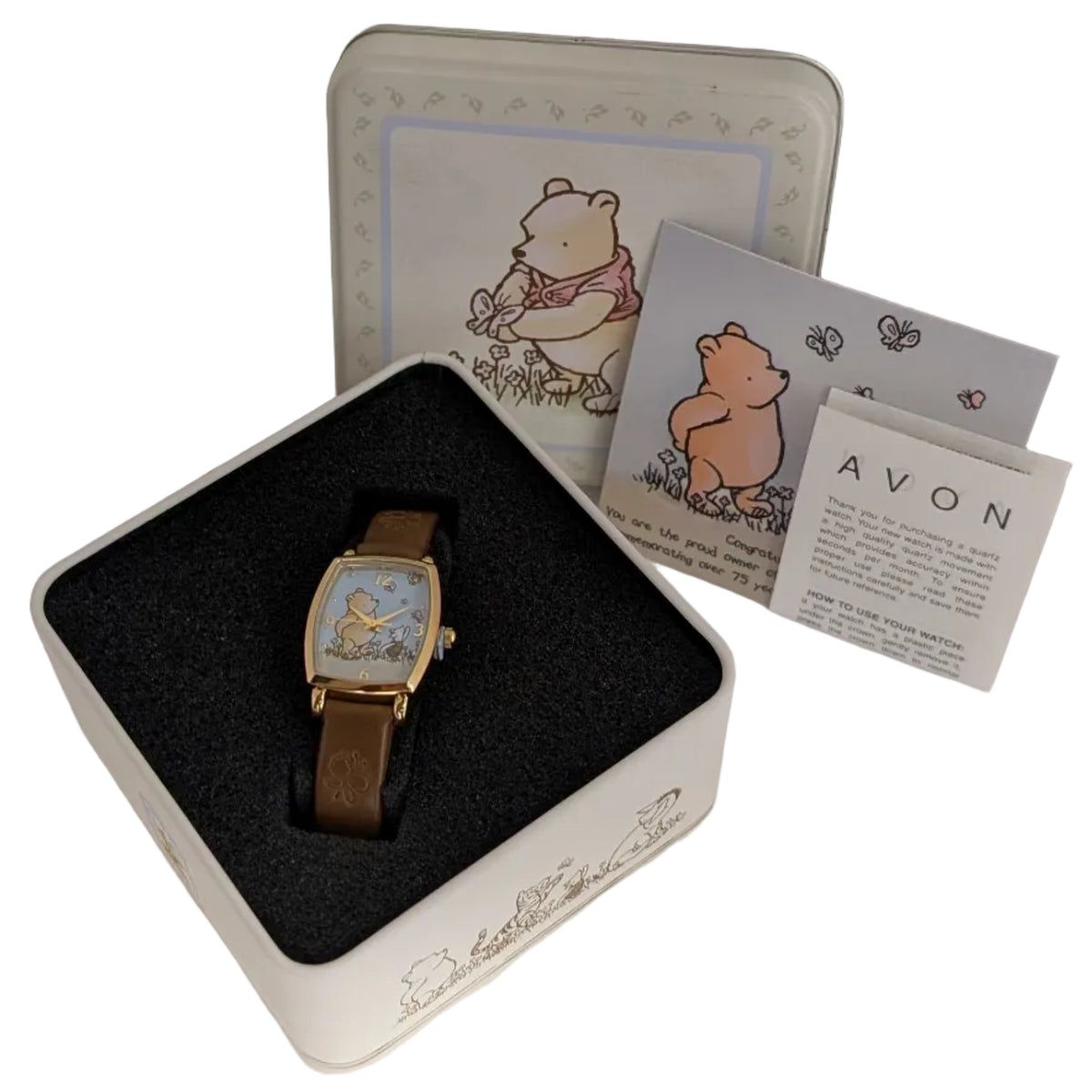 2001 Winnie the Pooh & Piglet Avon Commemorative Watch 