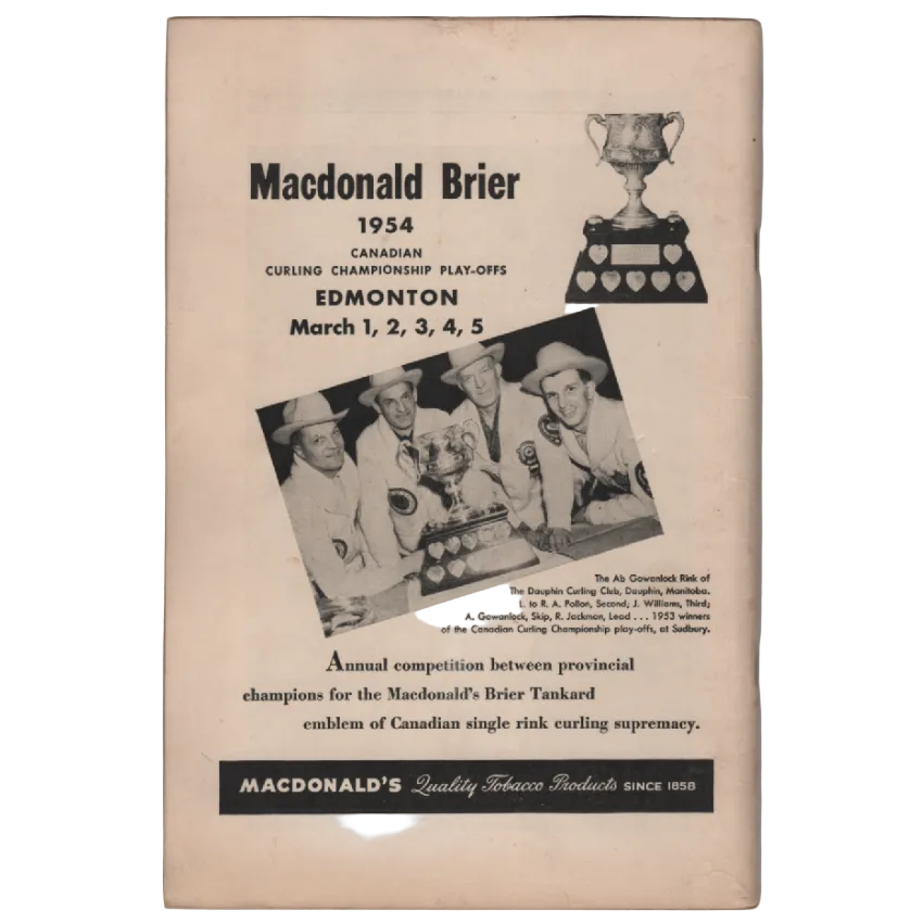 66th Annual Bonspiel Yearbook – Manitoba Curling Association (1954)