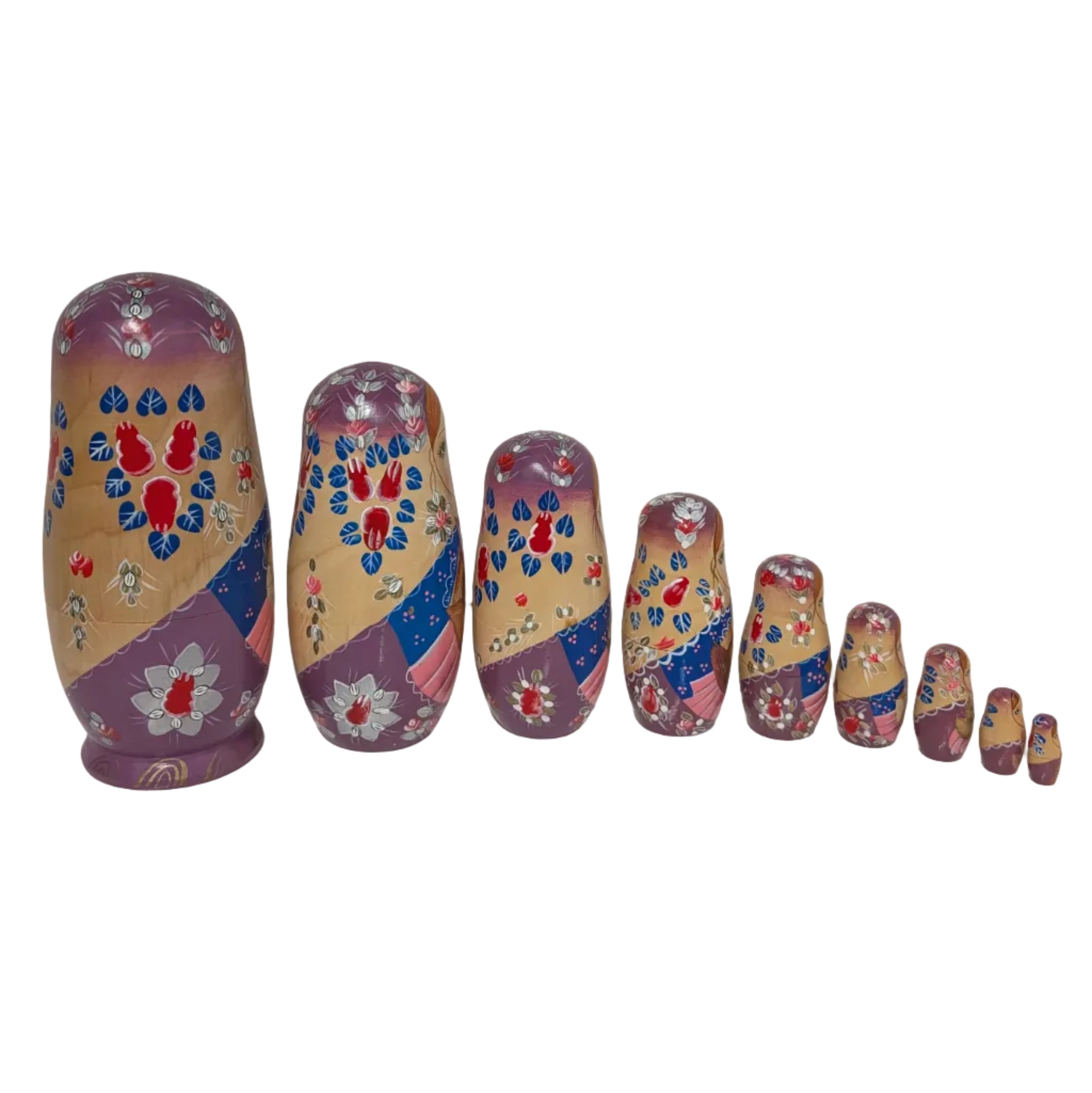 Vintage Russian Nesting Dolls – Set of 9