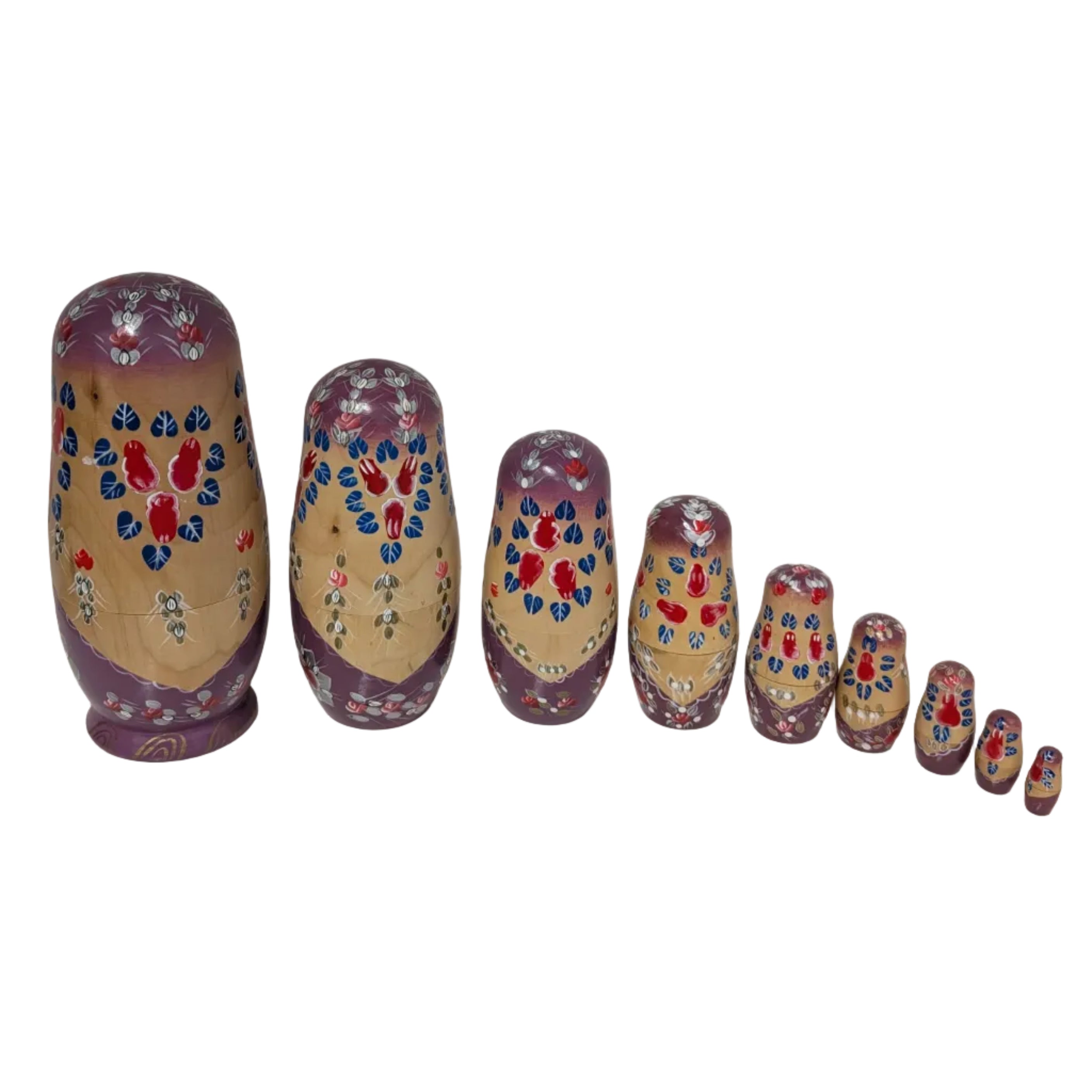 Vintage Russian Nesting Dolls – Set of 9