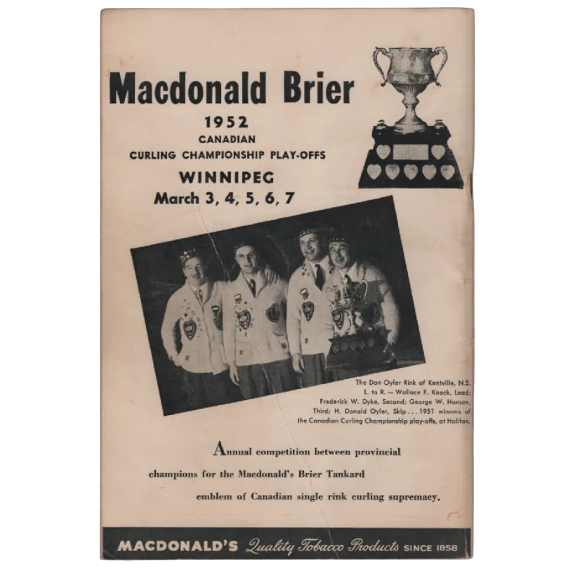64th Annual Bonspiel Yearbook – Manitoba Curling Association (1952)