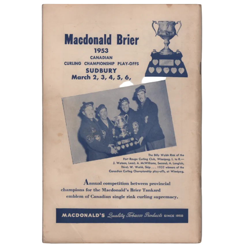 65th Annual Bonspiel Yearbook – Manitoba Curling Association (1953)