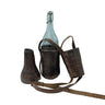 Antique Bottle & Leather Flask Set