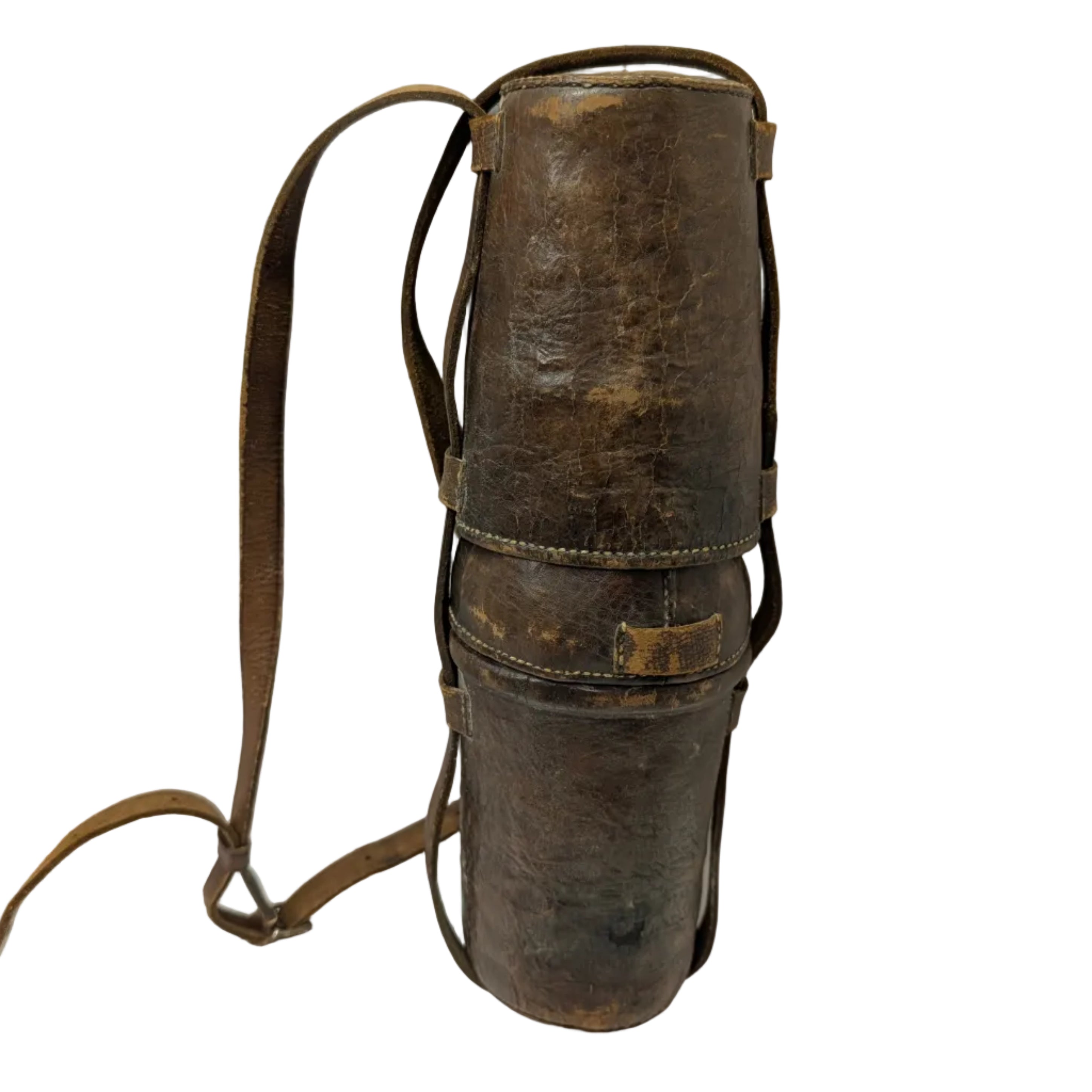Antique Bottle & Leather Flask Set
