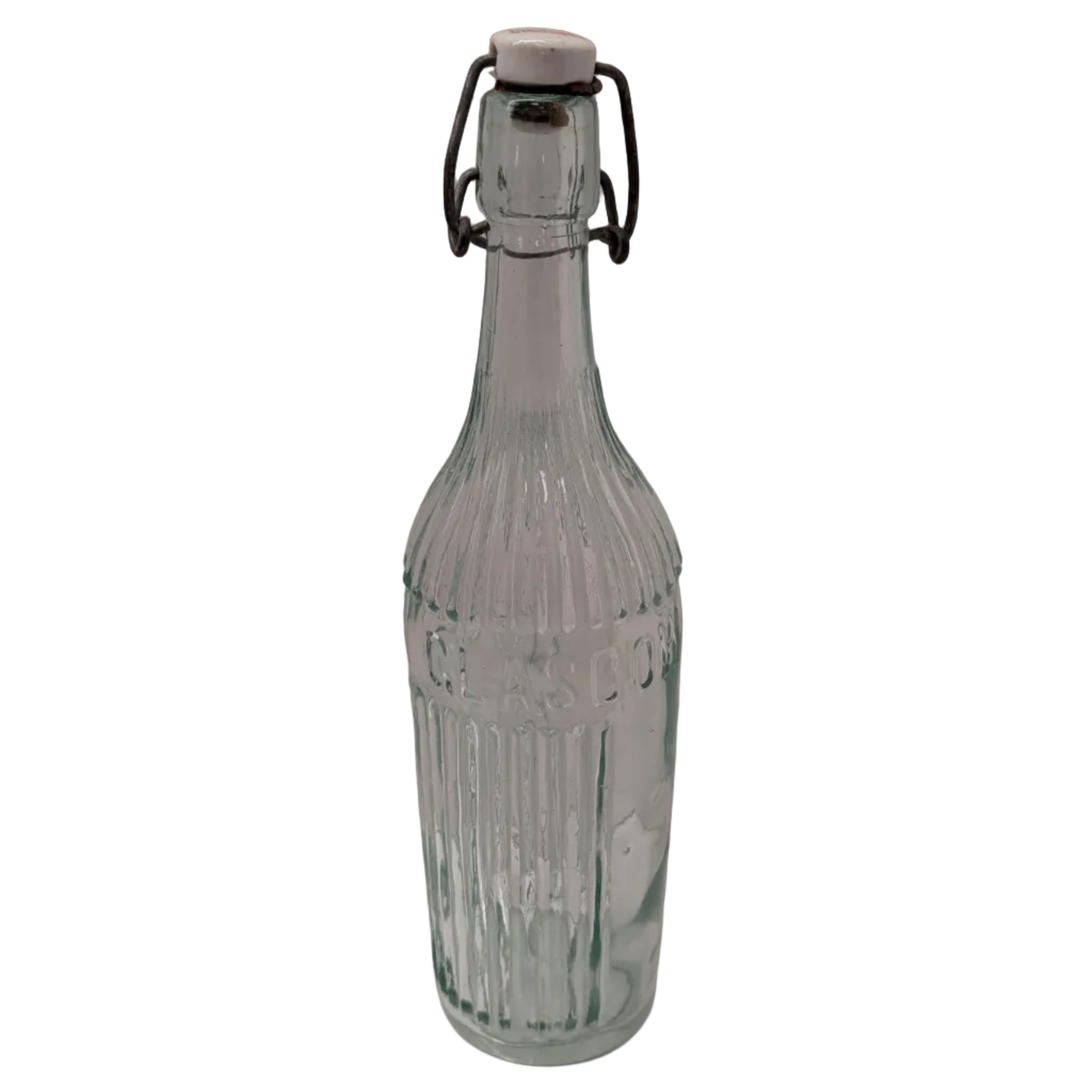 Antique Bottle & Leather Flask Set