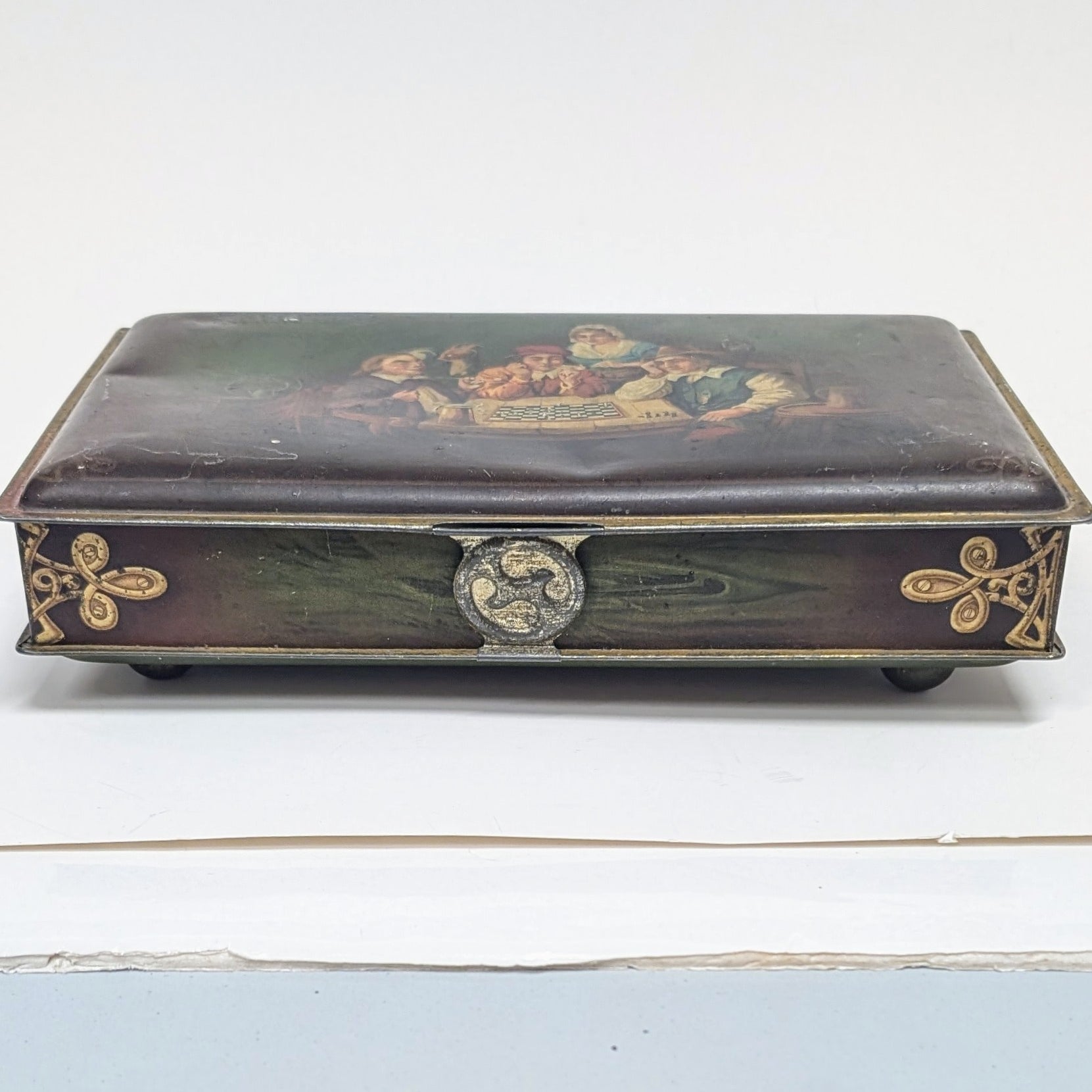Antique Metal Biscuit Tin 