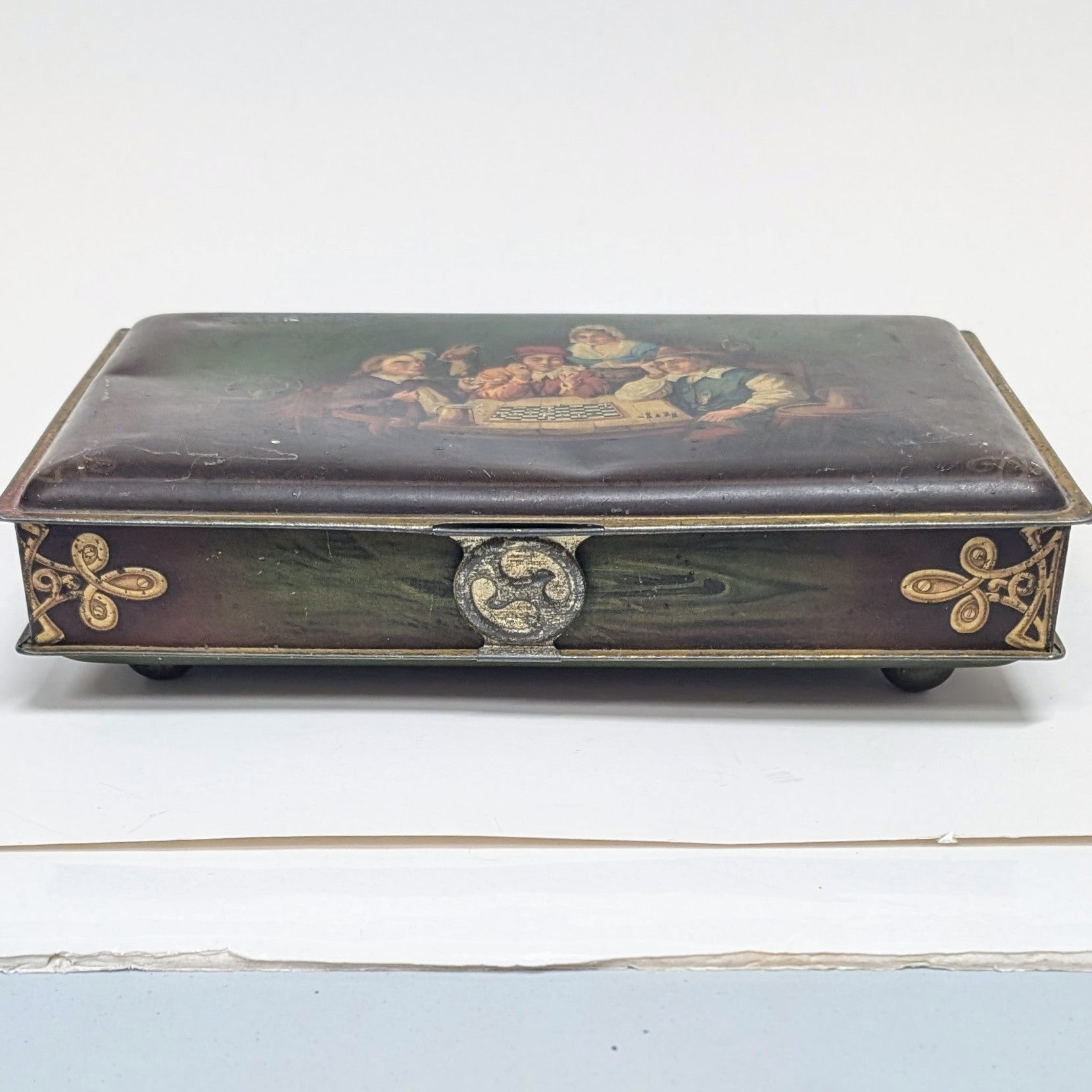 Antique Metal Biscuit Tin 