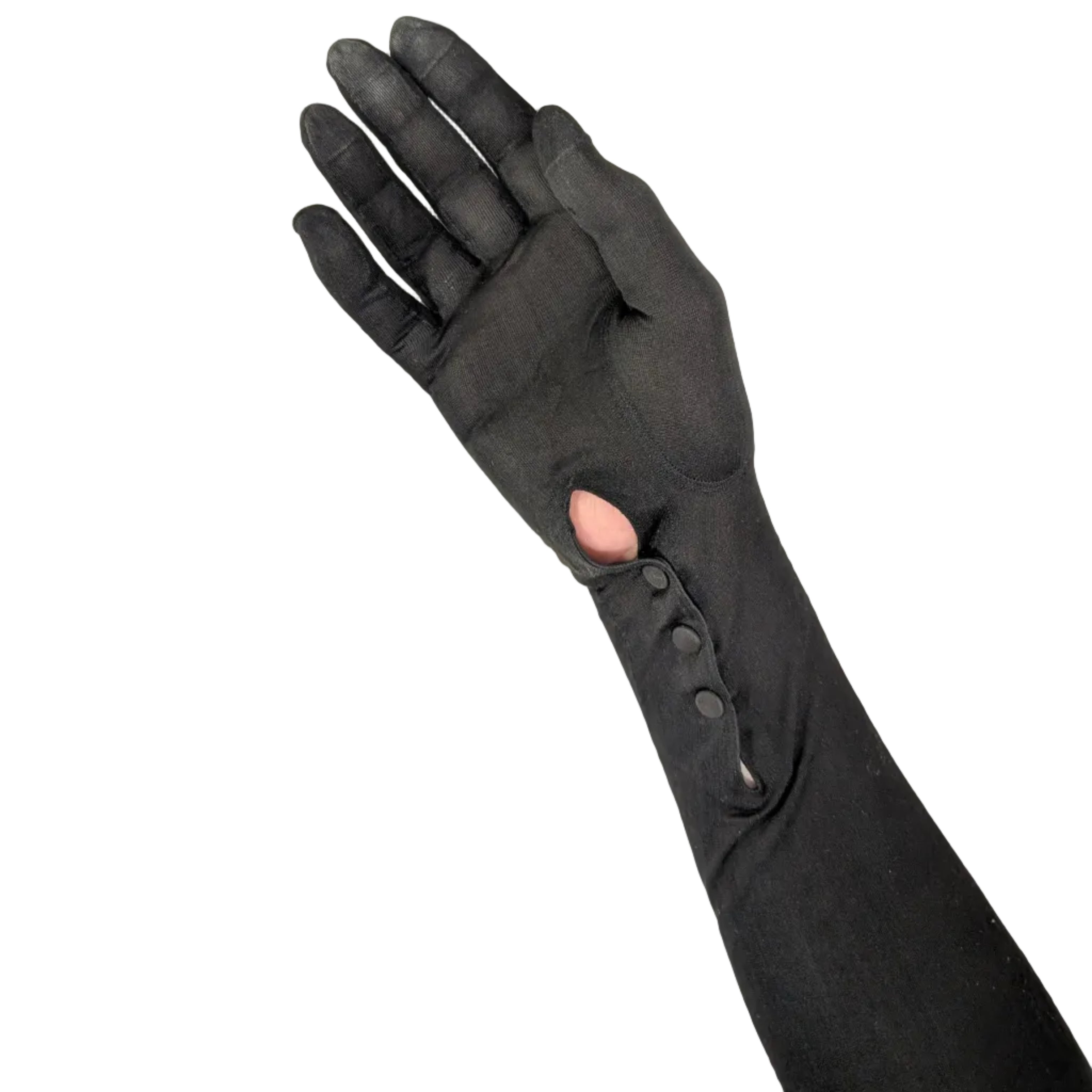 Antique Niagara Maid Gloves – Black Silk with Snaps
