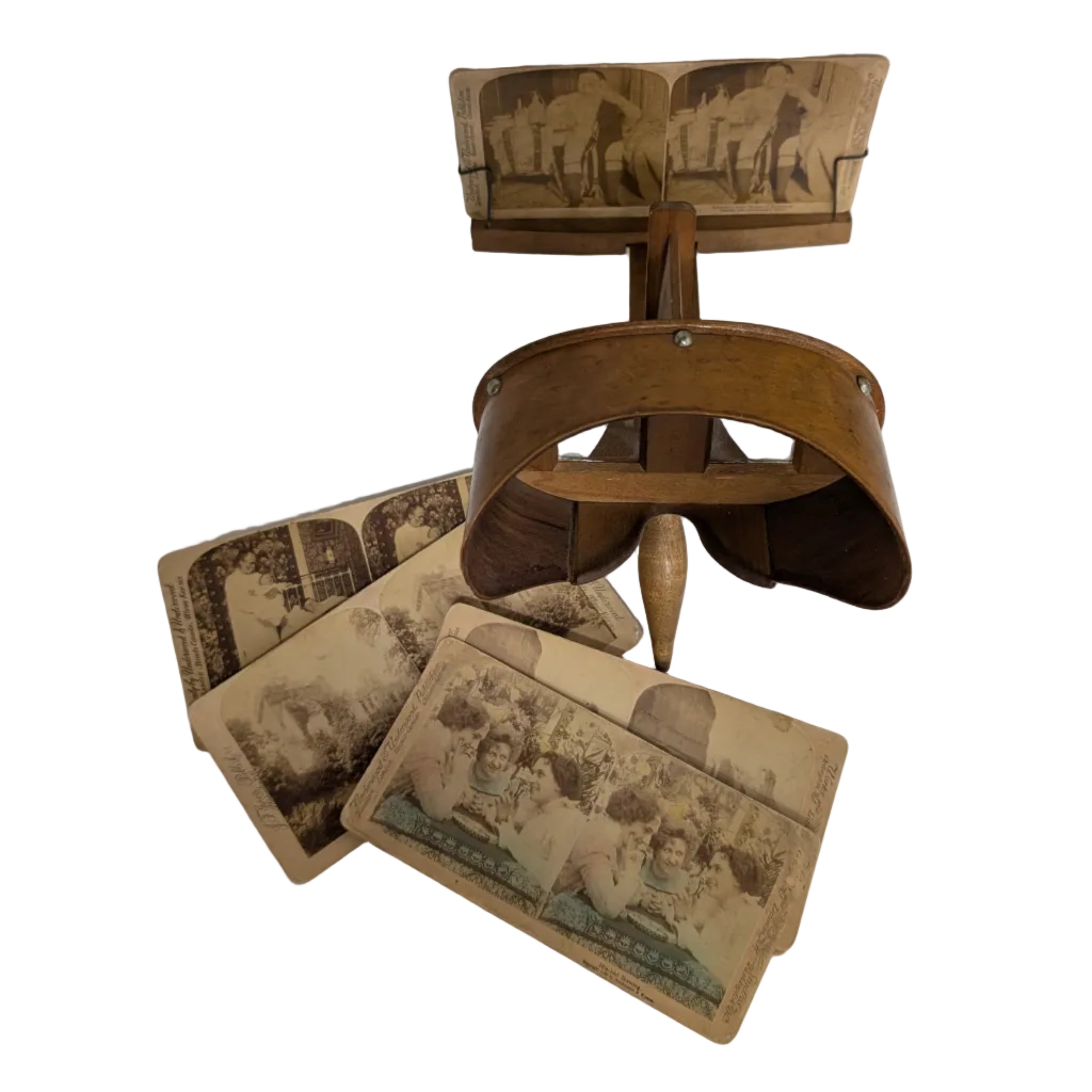 Antique Perfeoscope Stereoscope Viewer and 6 Cards