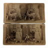Antique Stereograph Lot of 2 — "Begorrah, Bridget, lit's arbitrate"