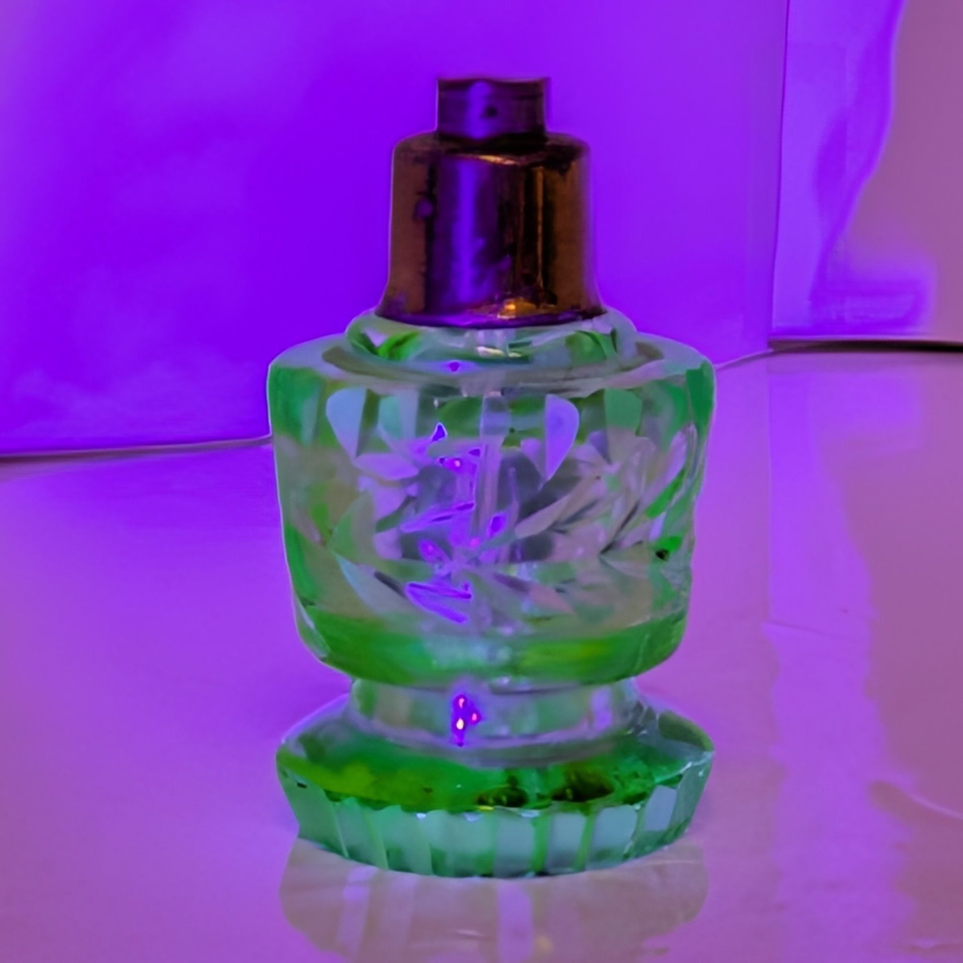 Antique Uranium Glass Perfume Atomizer