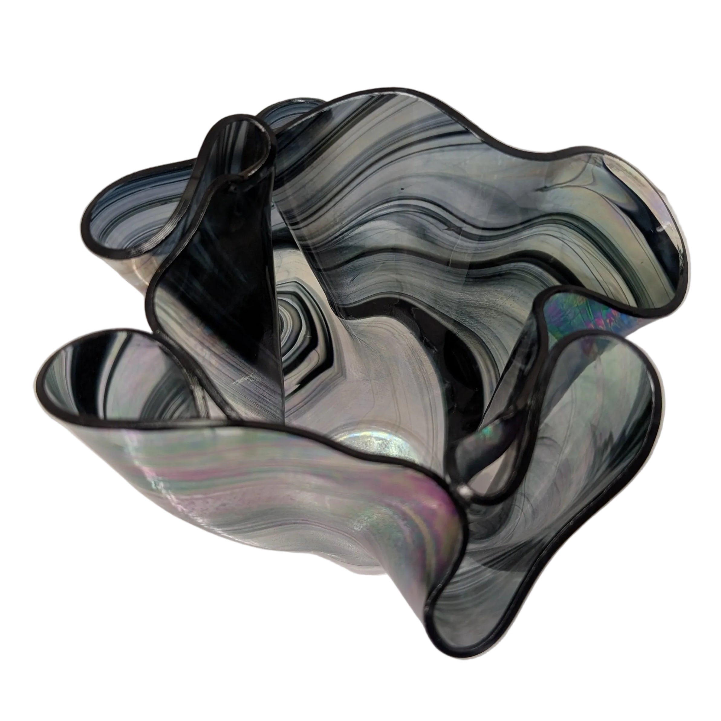 Artisan Oil Slick Effect Handkerchief Vase