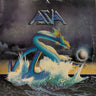 Album cover art for Asia's 'Asia' album, featuring a blue and green serpent rising from ocean waves under a dark cloudy sky, with the band name 'ASIA' in metallic letters at the top.