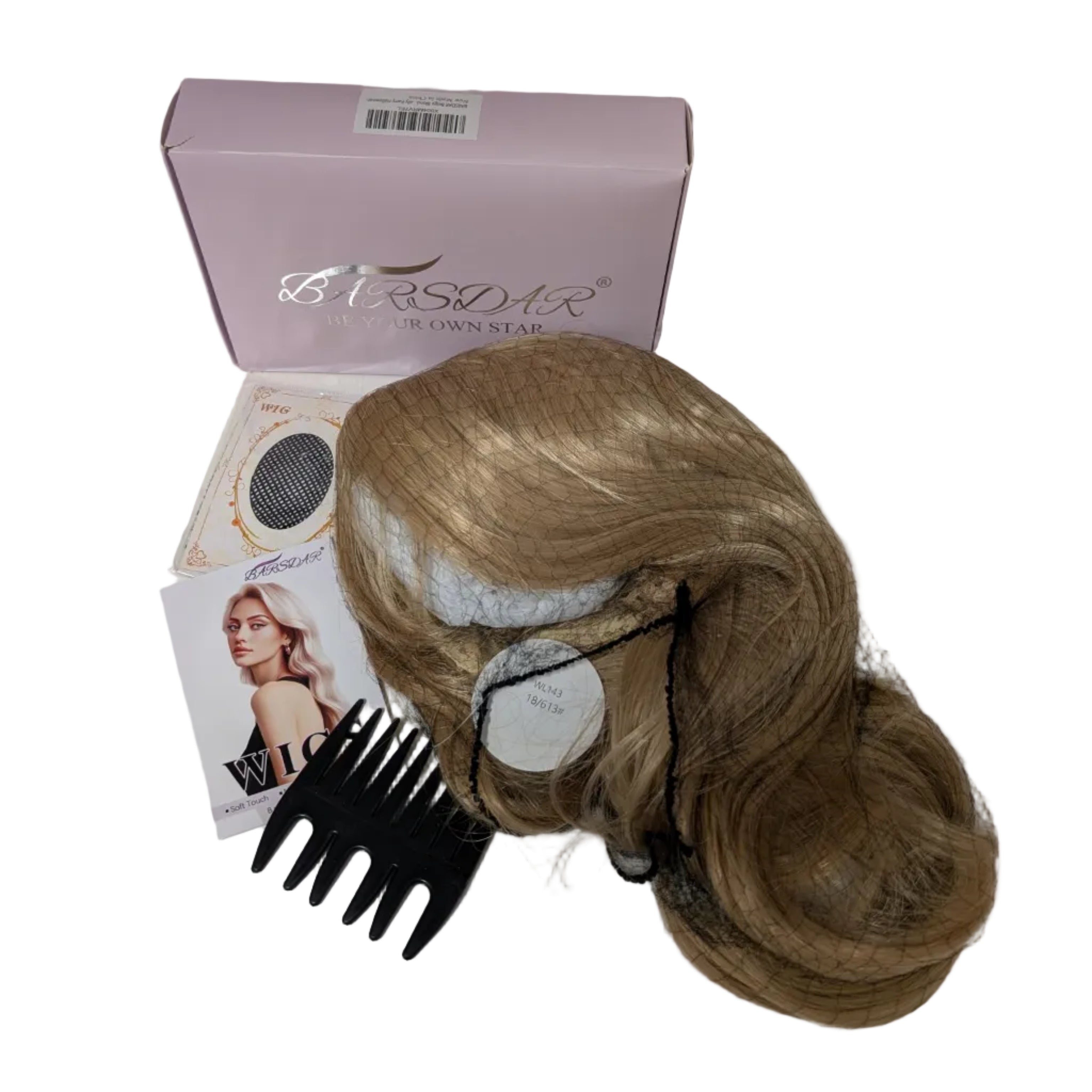 BARSDAR Beige Blonde Layered Wig with Bangs - 20 Inch