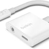 Belkin RockStar™ Lightning to 3.5mm Audio Cable + Audio Charger Splitter, 2-in-1 Aux iPhone Headphone Adapter & Charger Dongle