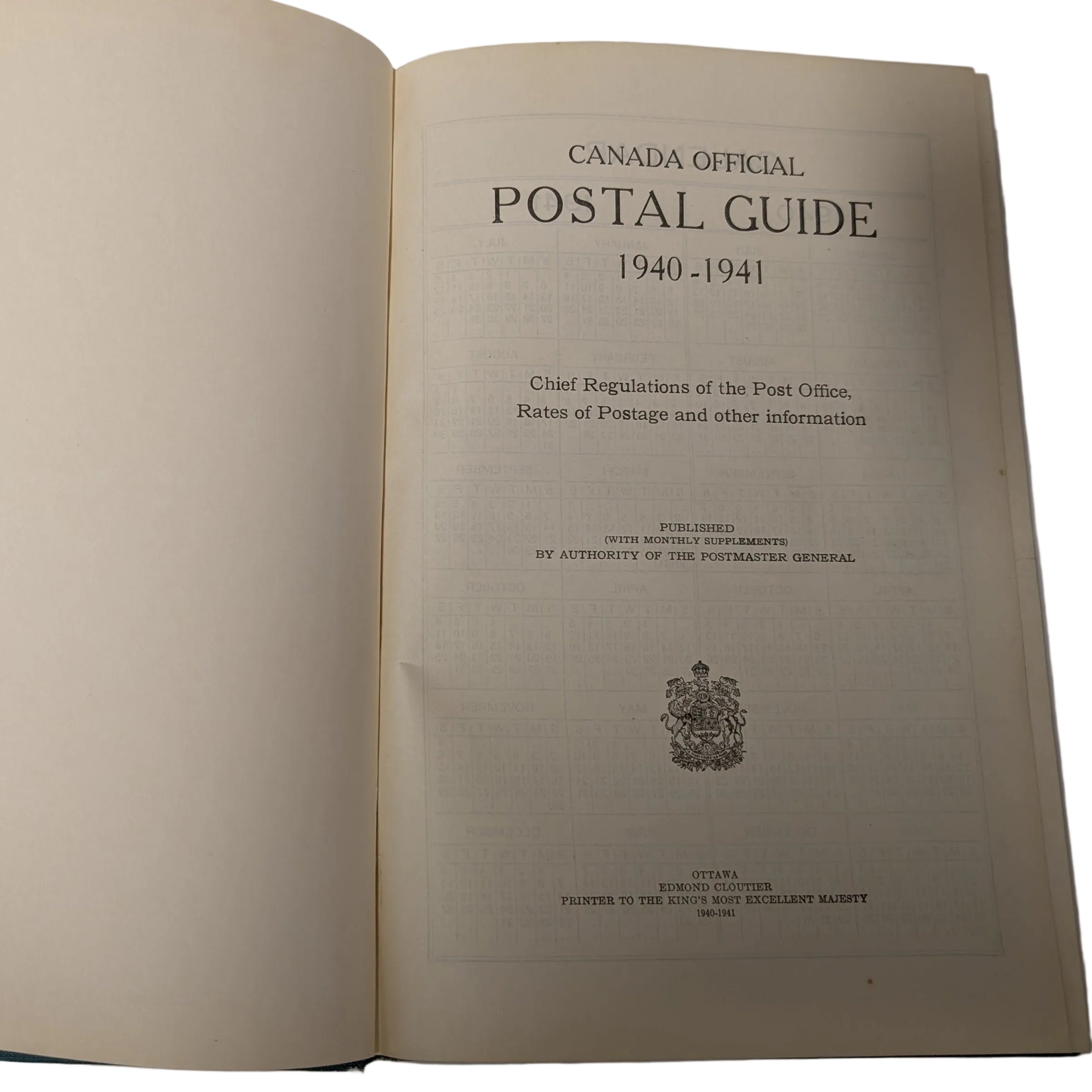 Canada Official Postal Guide 1940–1941