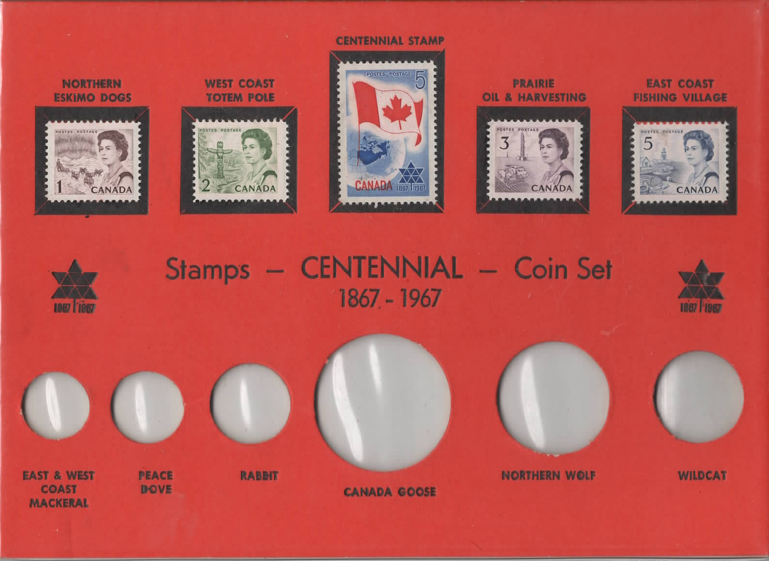 Cardboard Holder for 1867-1967 Centennial Stamps and Coins