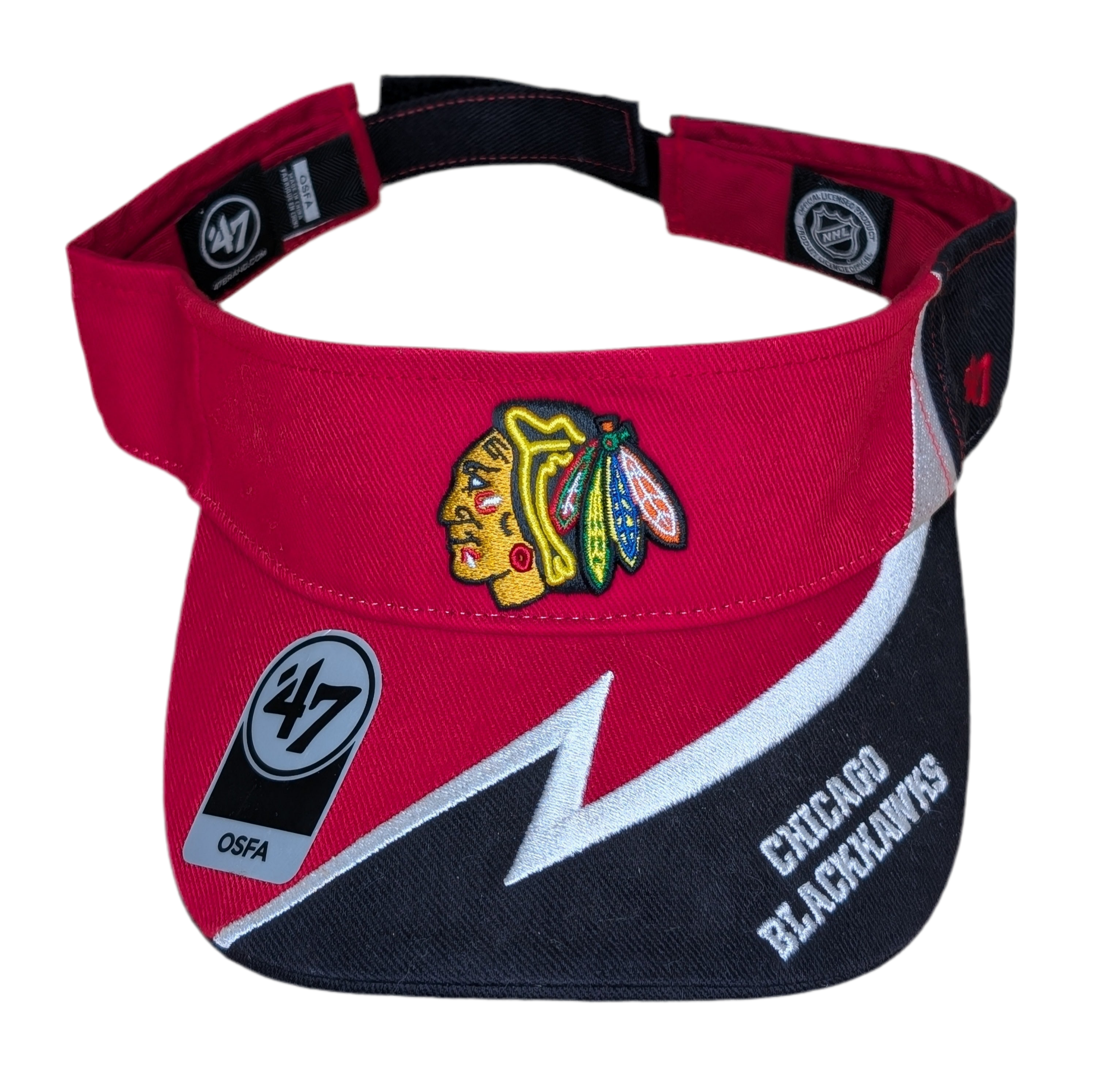 Chicago Blackhawks Red and Black Visor