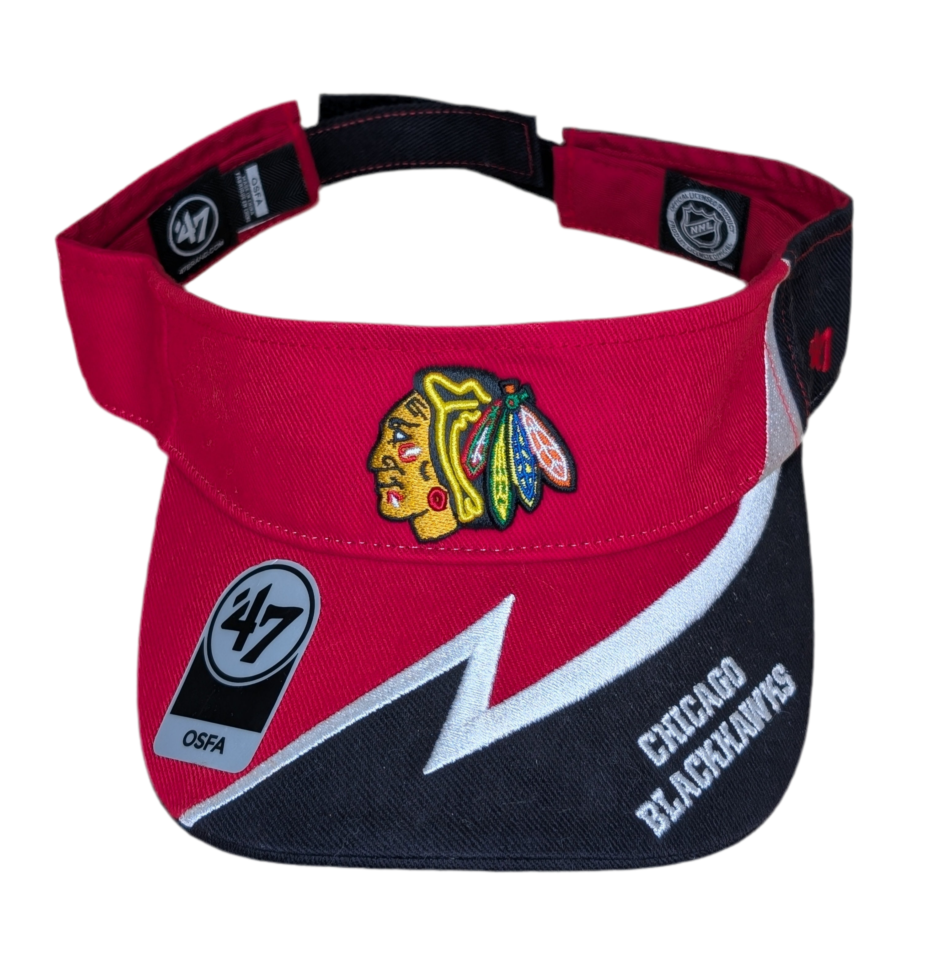 Chicago Blackhawks Red and Black Visor