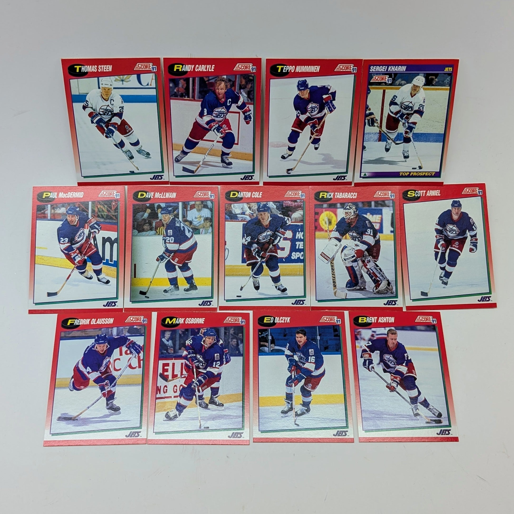 Complete 1991-92 Score Canada Winnipeg Jets Hockey Card Set