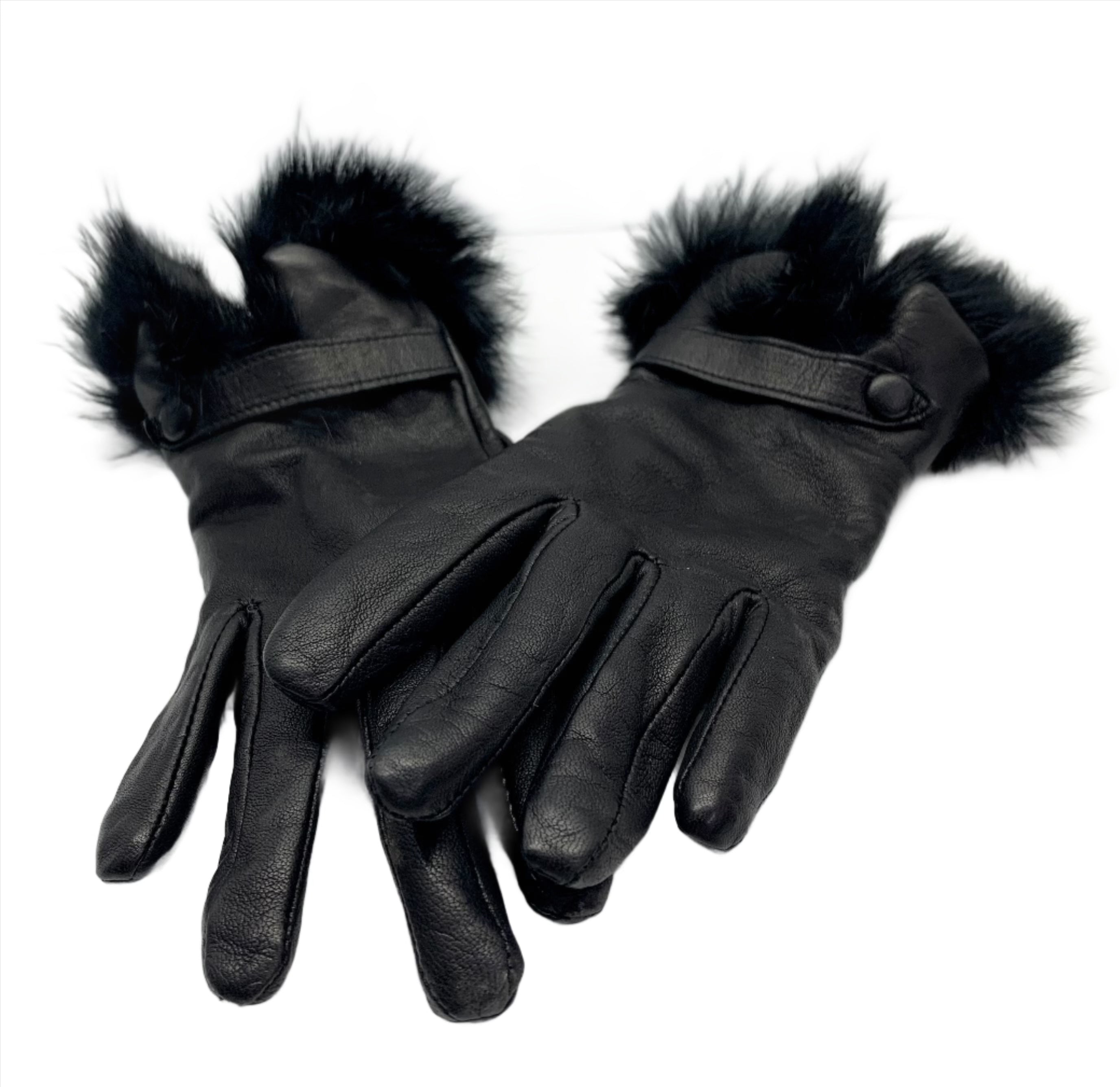 Danier Leather Gloves with fur cuffs