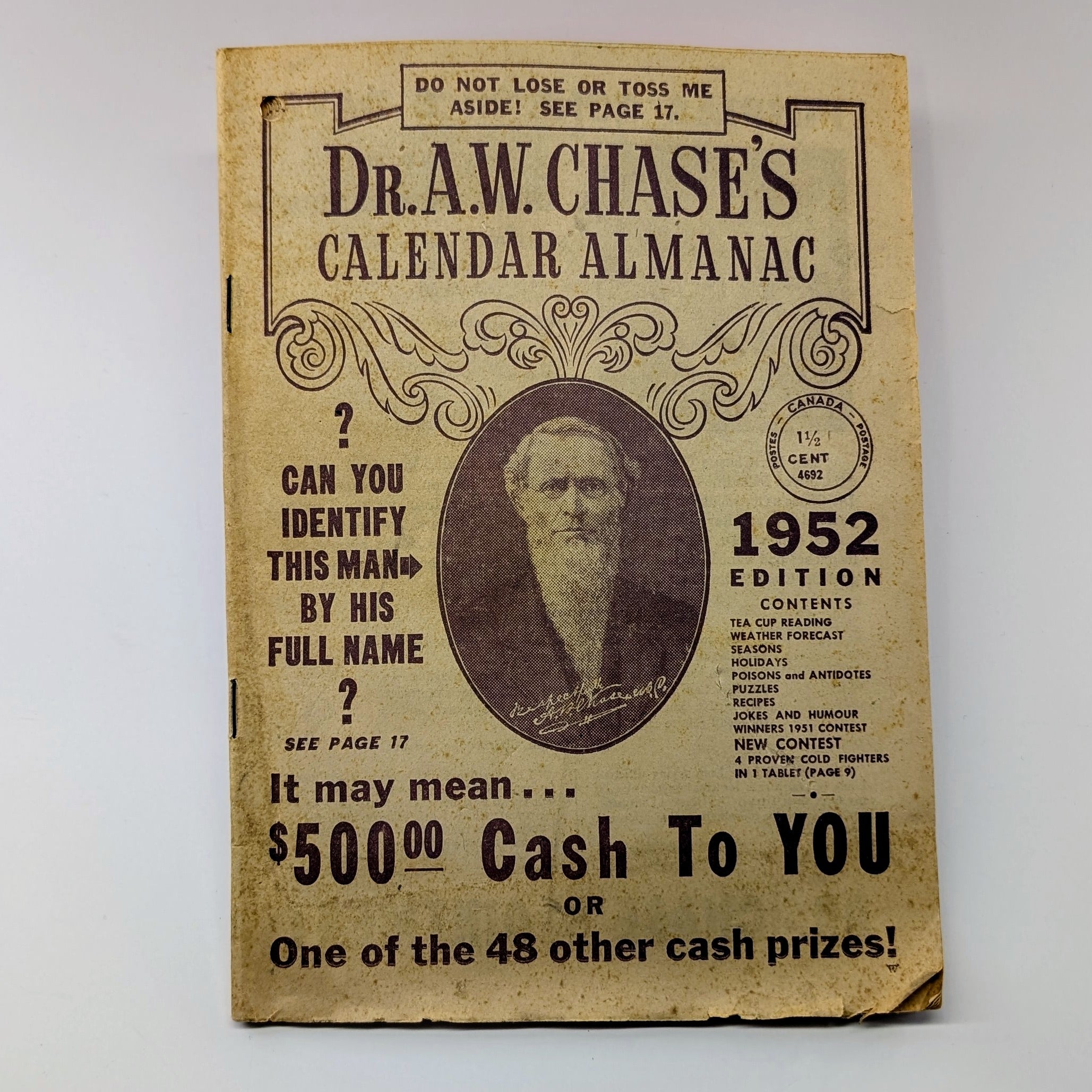 Dr. A. W. Chase's Calendar Almanac (1952 Edition)