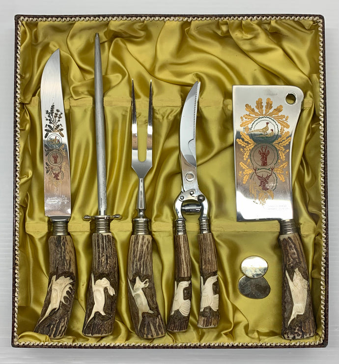 5 Piece Solingen Germany Antler Knife Set [Countdown Auction]