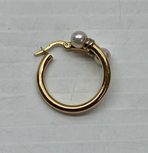 Load image into Gallery viewer, 14KT Gold &amp; Pearl Hoops [Countdown Auction]
