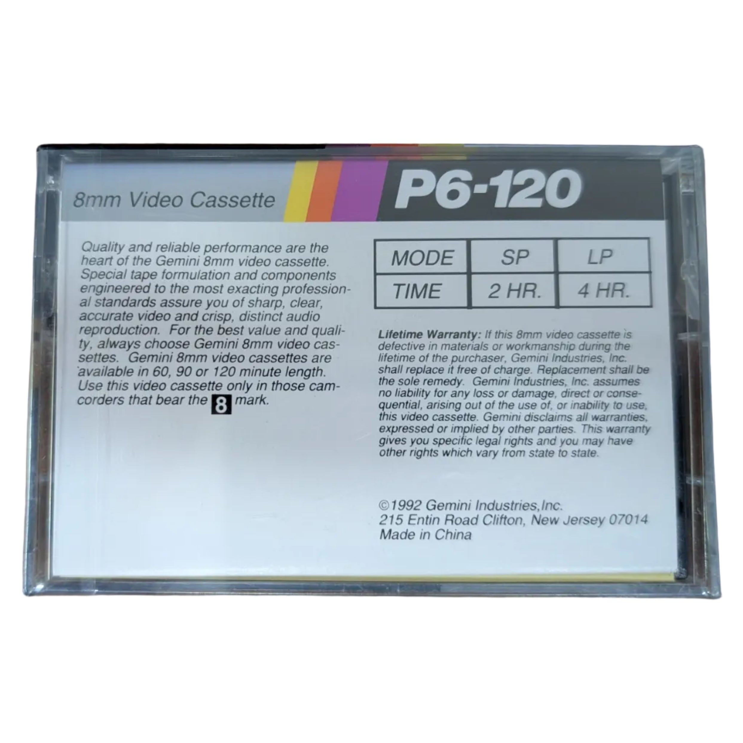 Gemini P6-120 High Grade 8mm Video Cassette