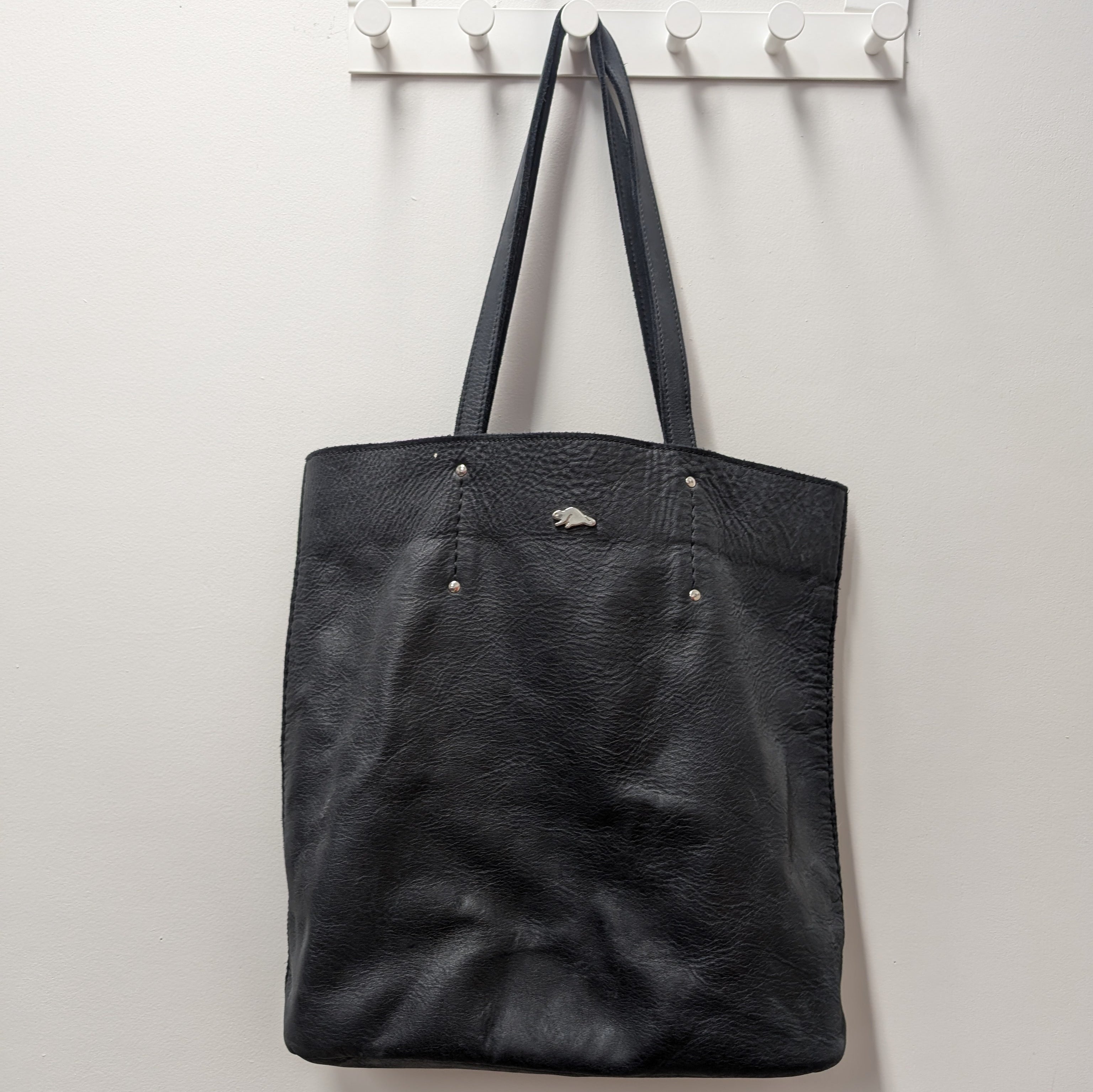 Genuine Leather Roots Tote Bag 