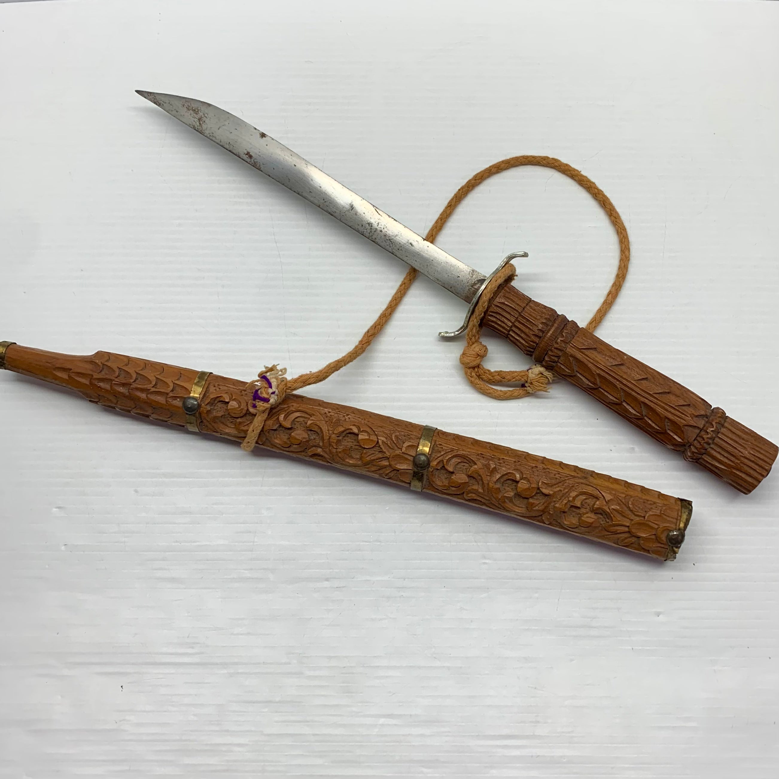 Hand Carved Thai Sword & Sheath