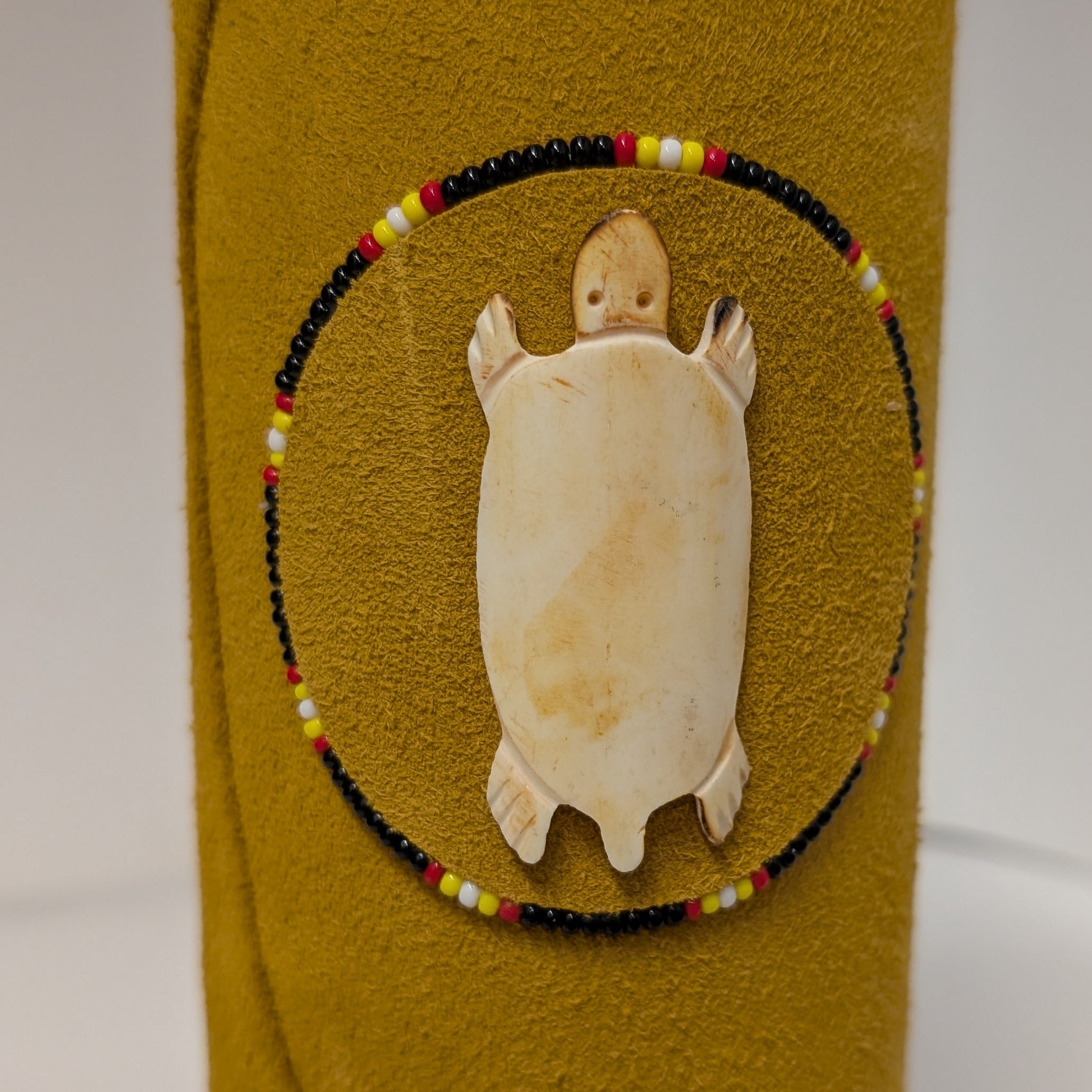 Handcrafted Indigenous Design Leather Cylinder Box