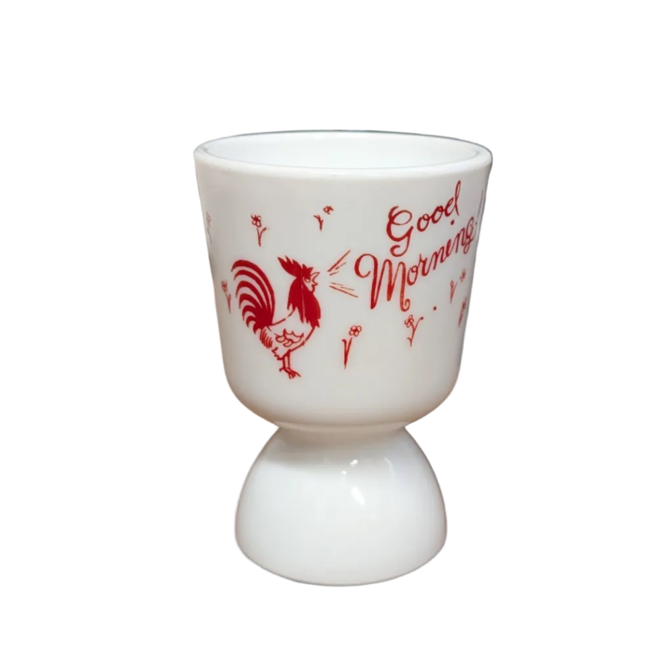 Hazel Atlas Milk Glass Rooster Juice/Egg Cup