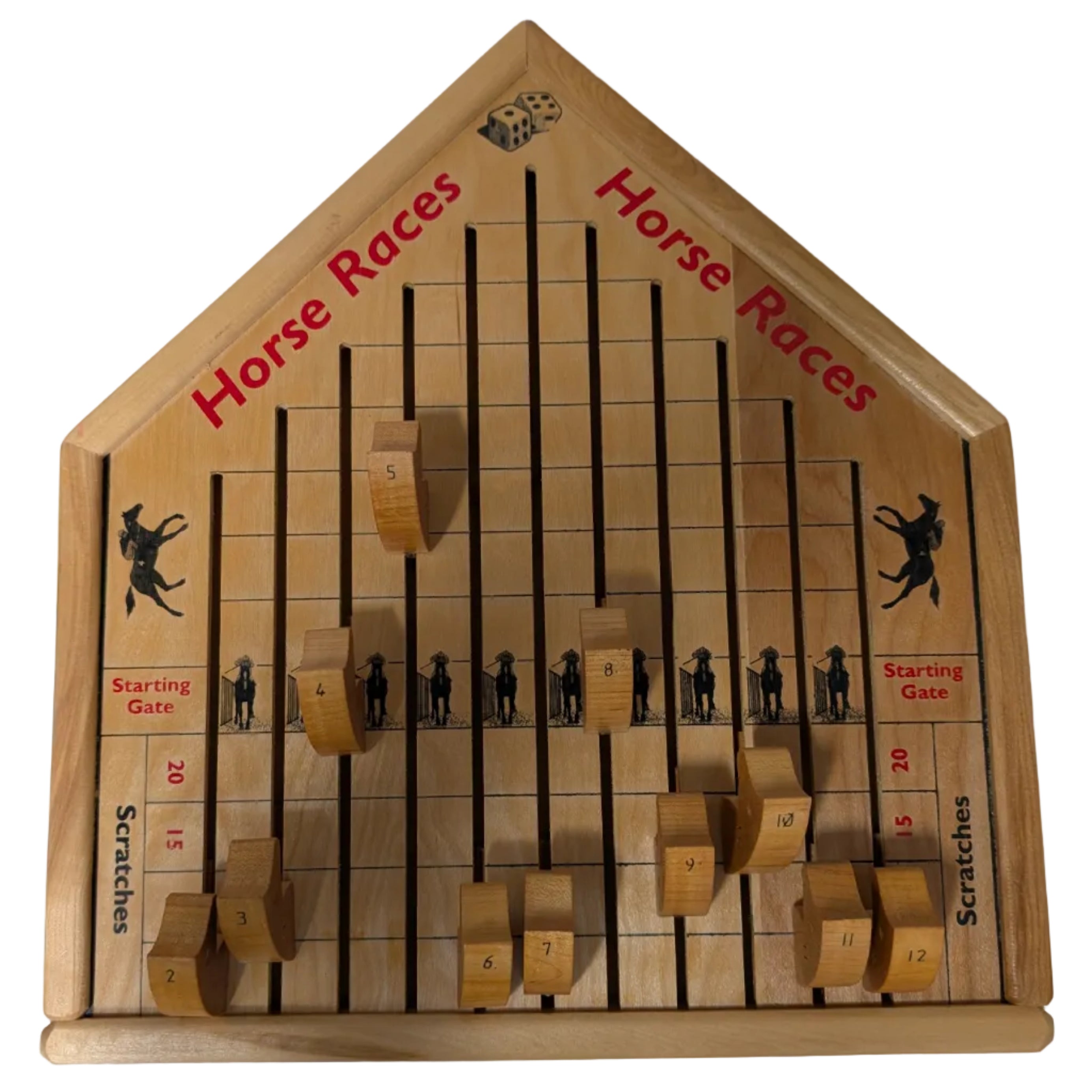 Horse Races Wooden Board Game