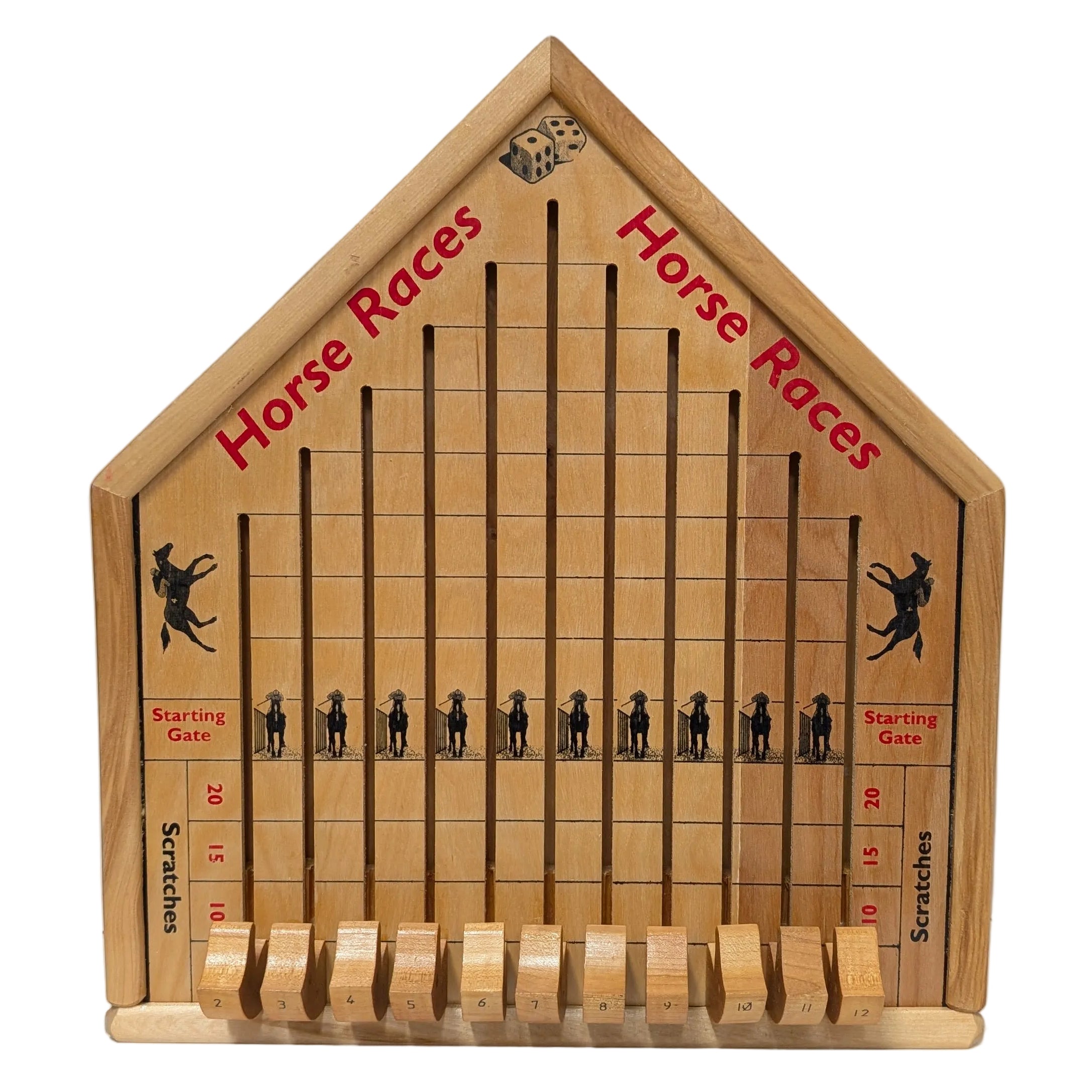 Horse Races Wooden Board Game